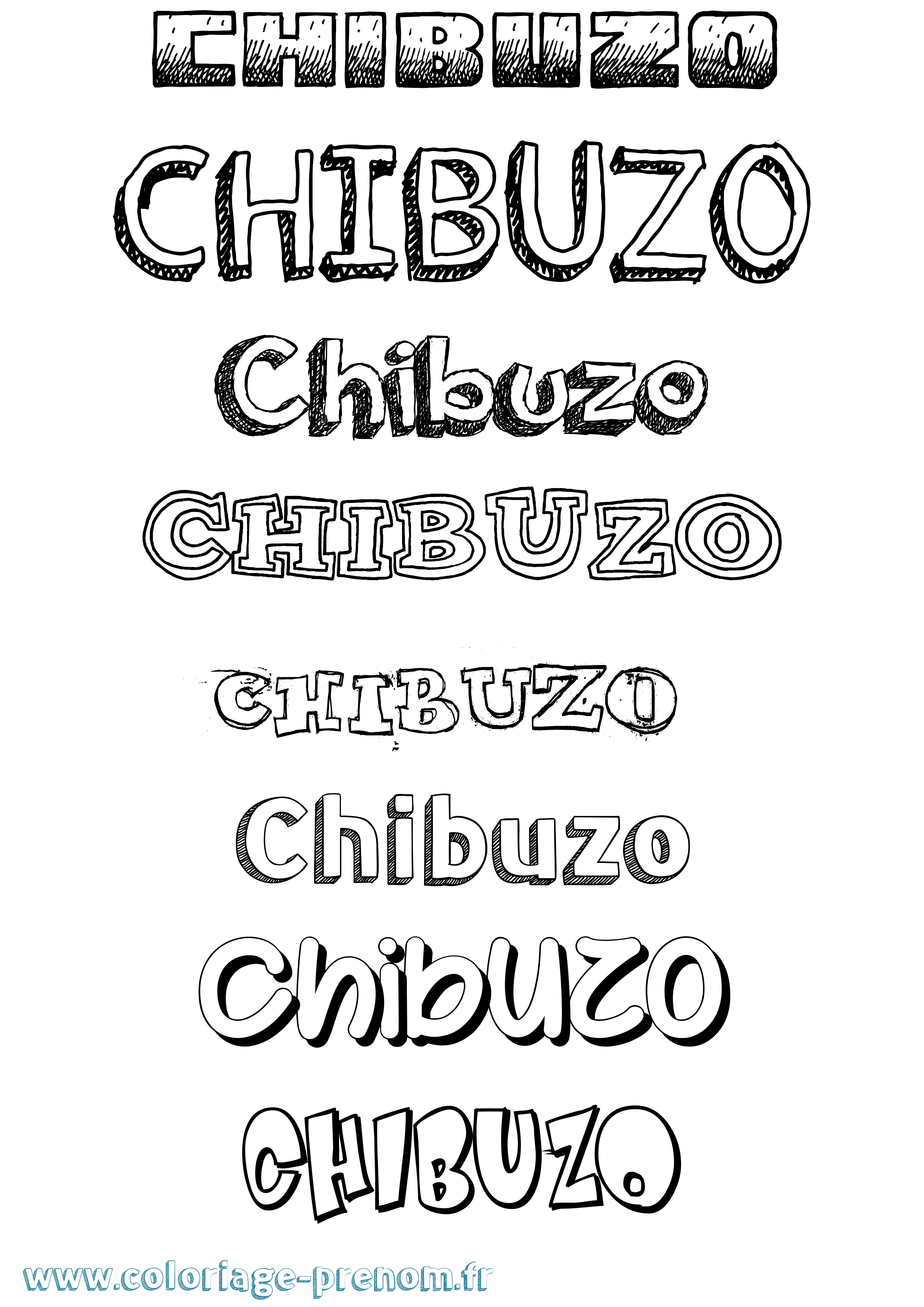 Coloriage Chibuzo Dessiné Coloriage prénom Chibuzo Dessiné