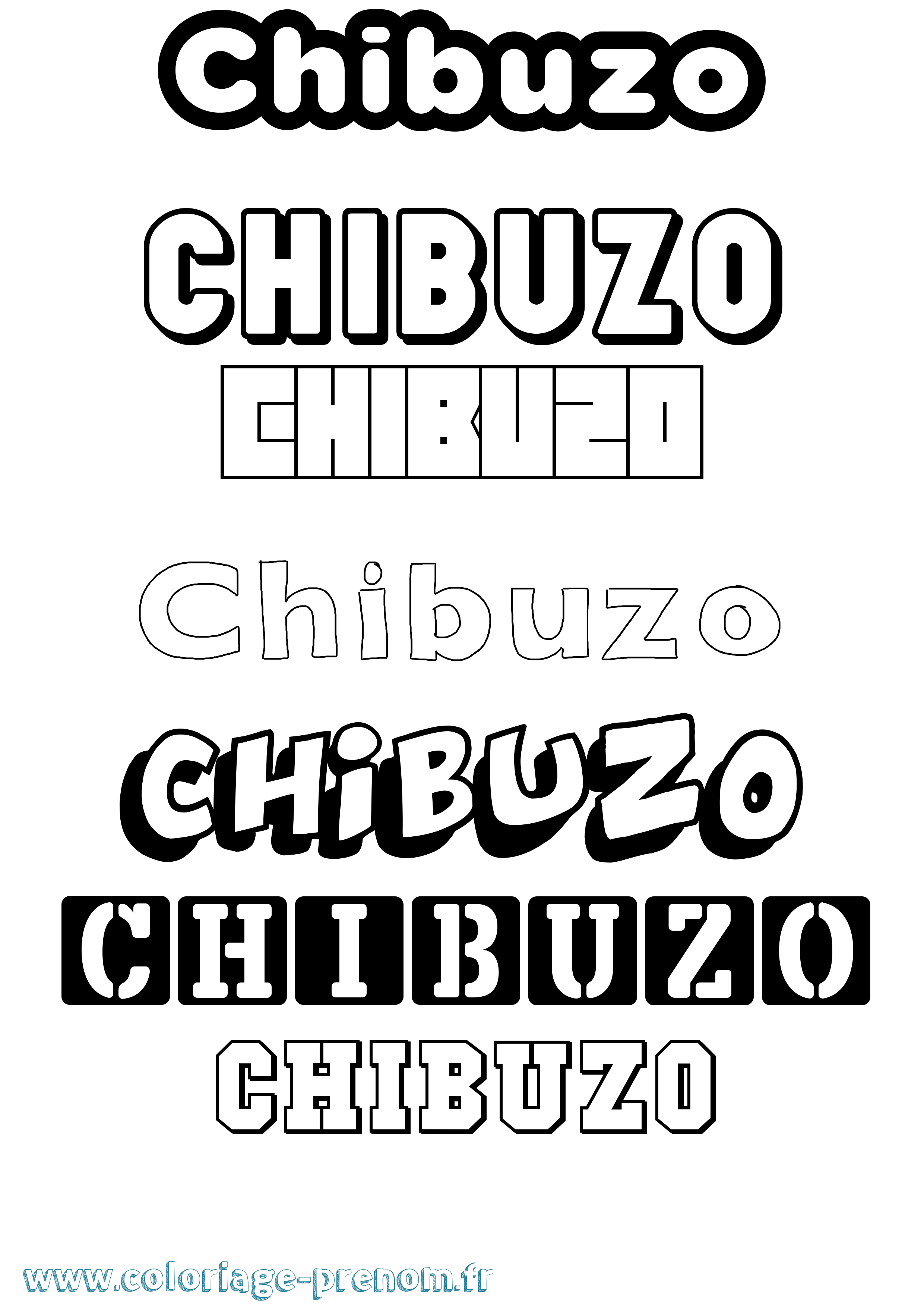 Coloriage Chibuzo Simple Coloriage prénom Chibuzo Simple