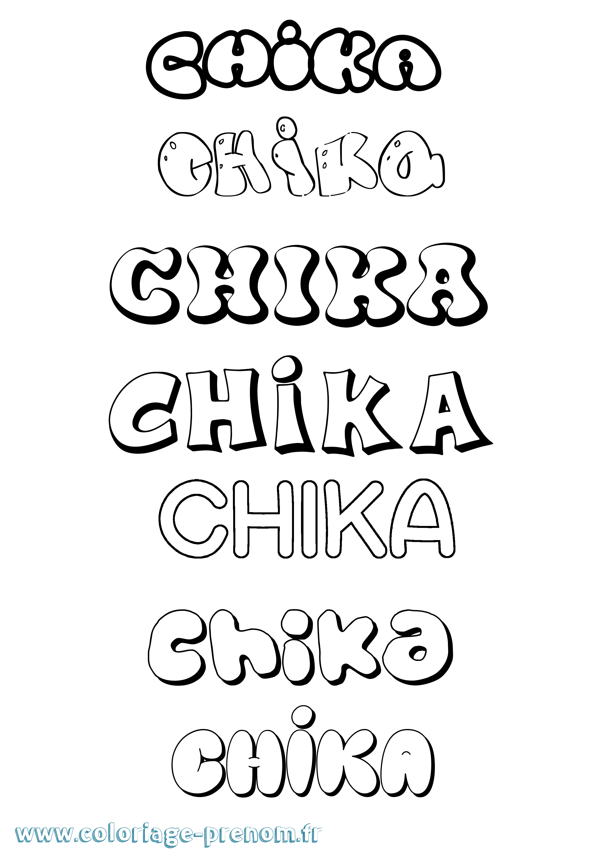 Coloriage Chika Bubble Coloriage prénom Chika Bubble