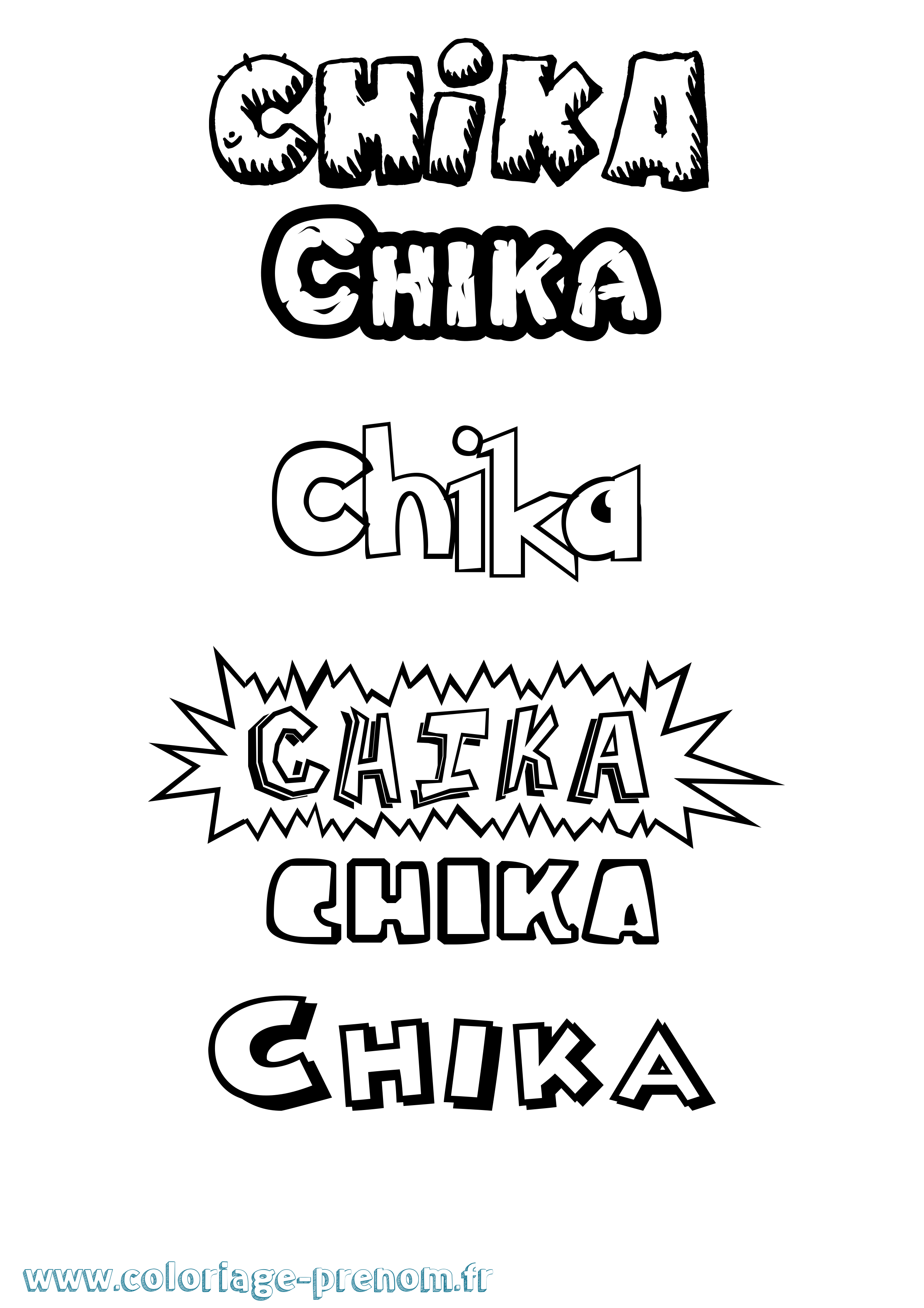 Coloriage Chika Dessin Animé Coloriage prénom Chika Dessin Animé