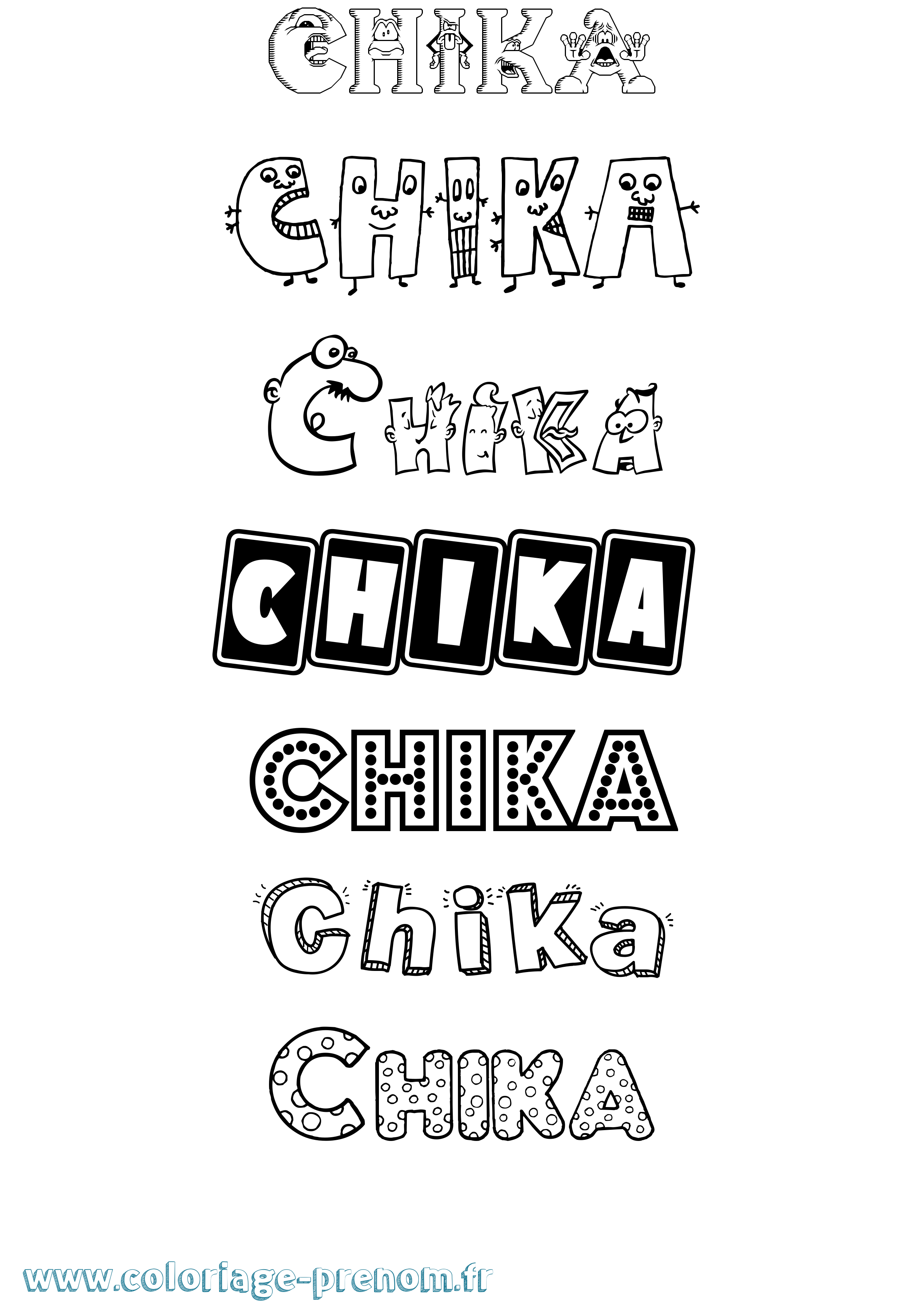 Coloriage Chika Fun Coloriage prénom Chika Fun