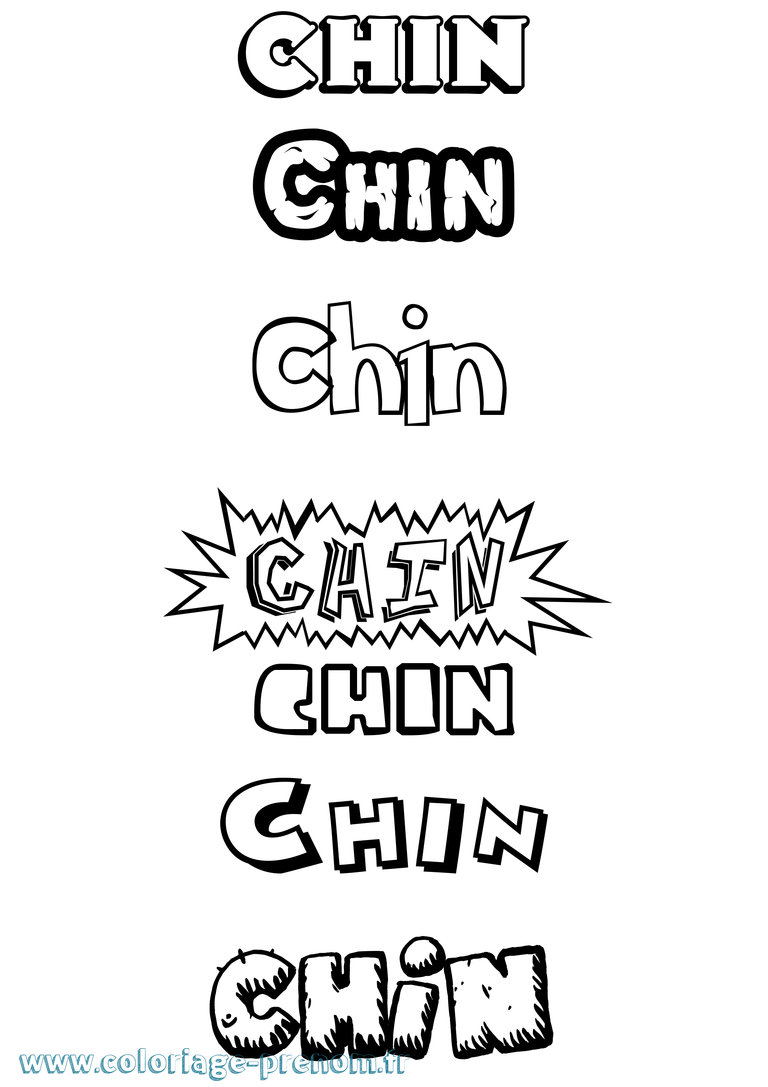 Coloriage Chin Dessin Animé Coloriage prénom Chin Dessin Animé