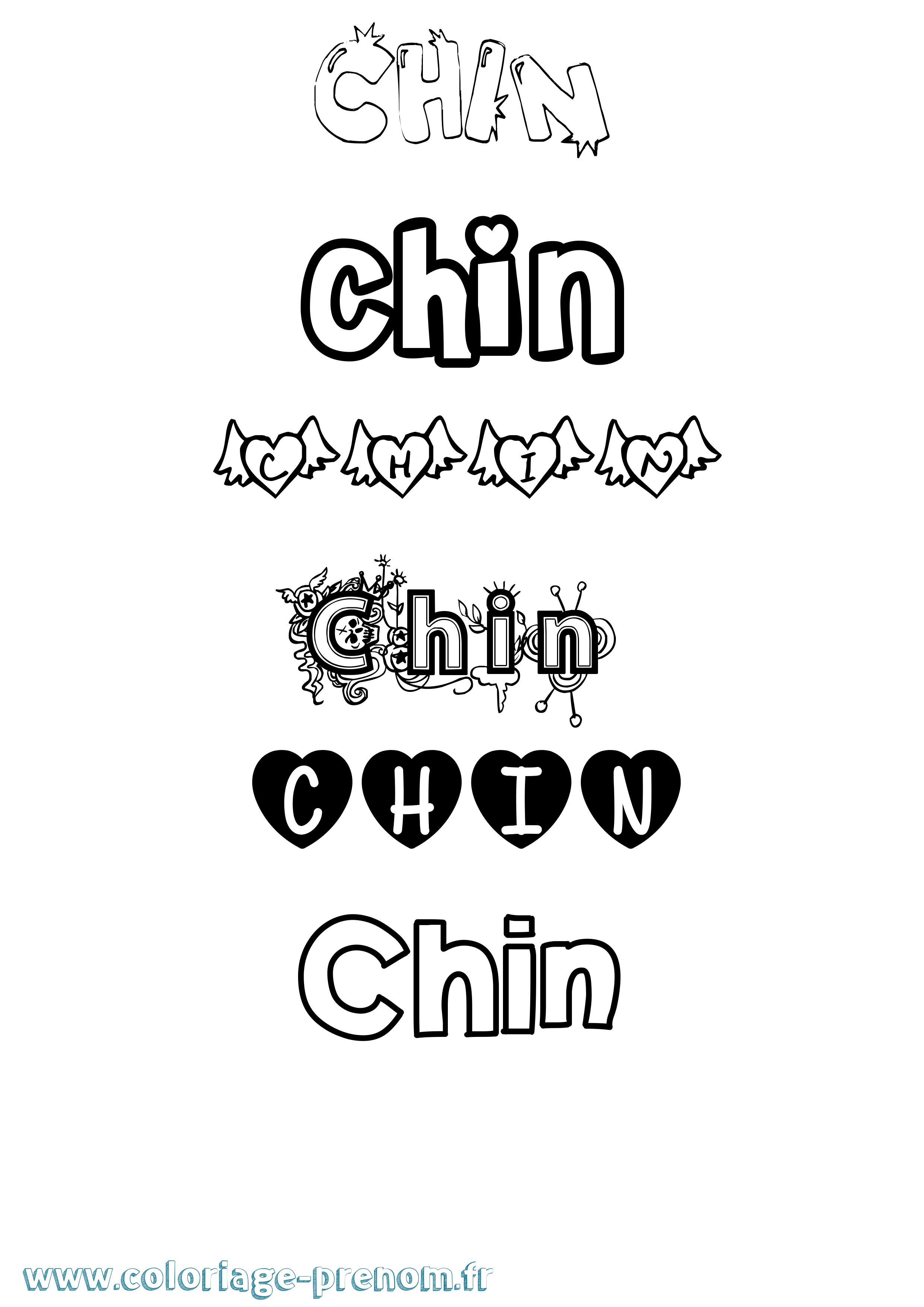 Coloriage Chin Girly Coloriage prénom Chin Girly
