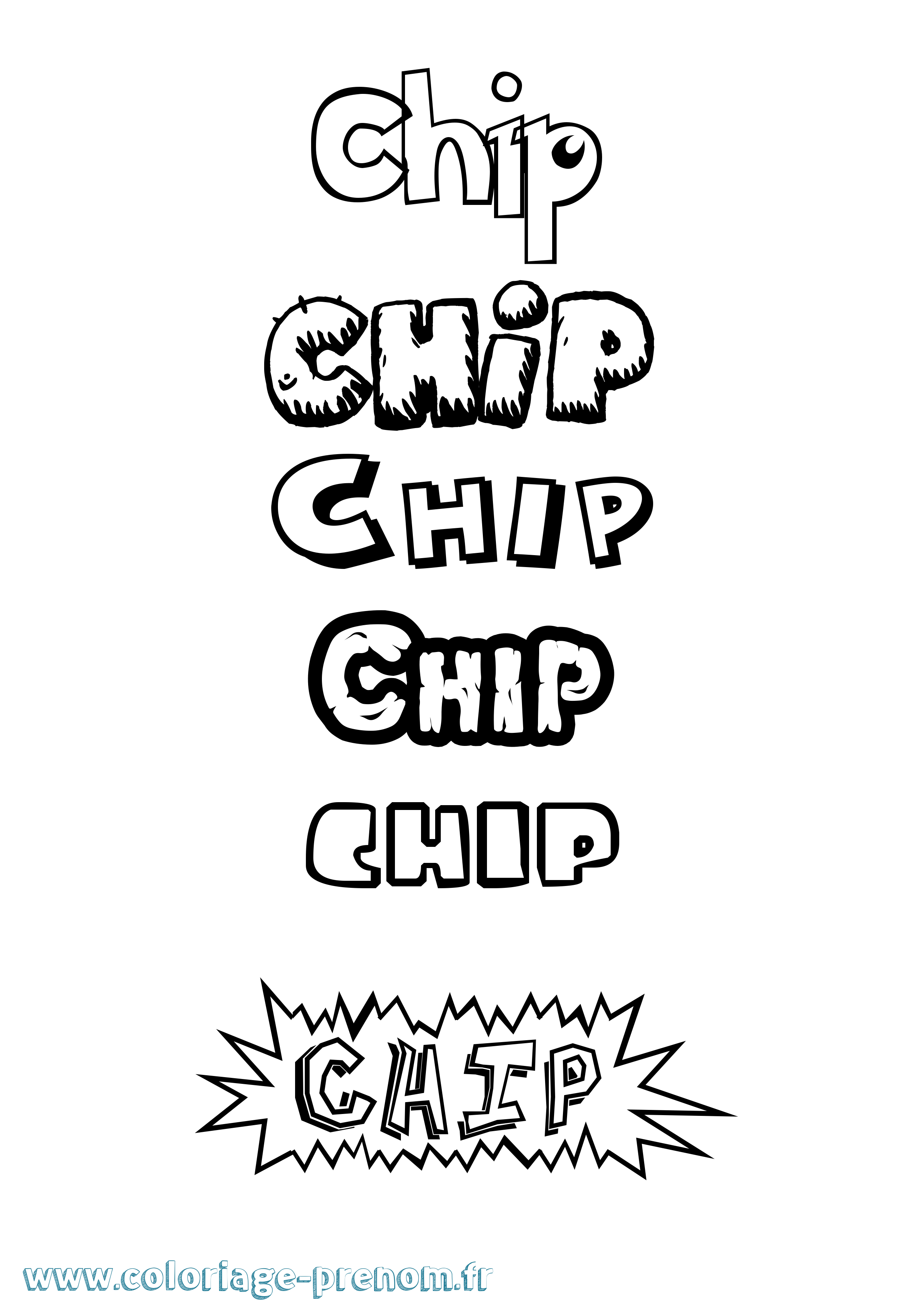 Coloriage Chip Dessin Animé Coloriage prénom Chip Dessin Animé