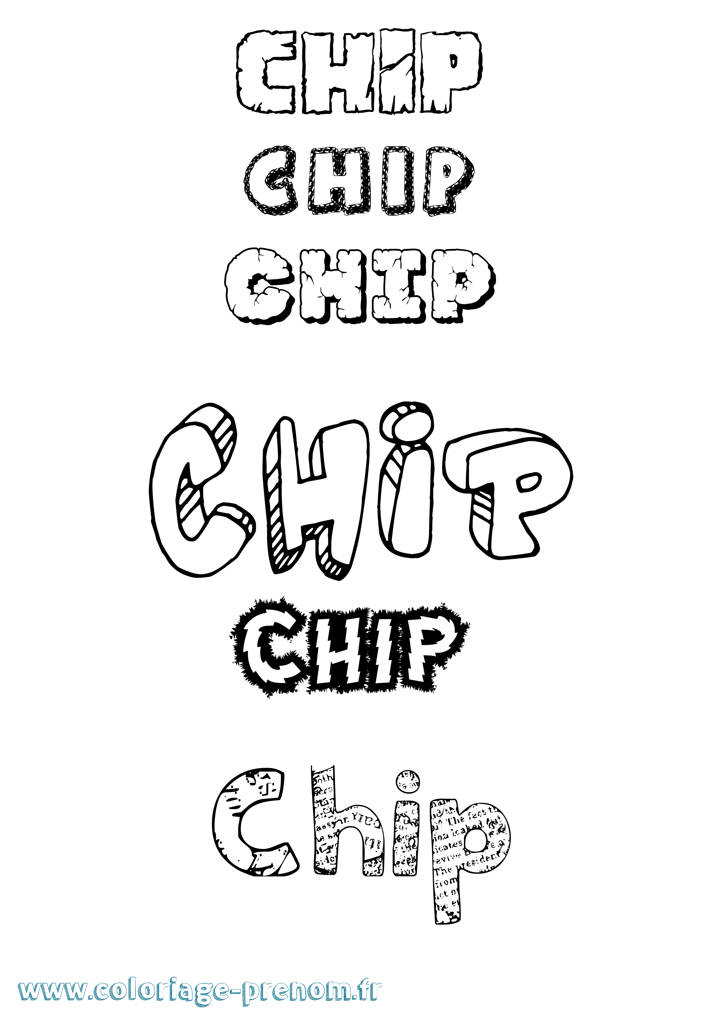 Coloriage Chip Destructuré Coloriage prénom Chip Destructuré