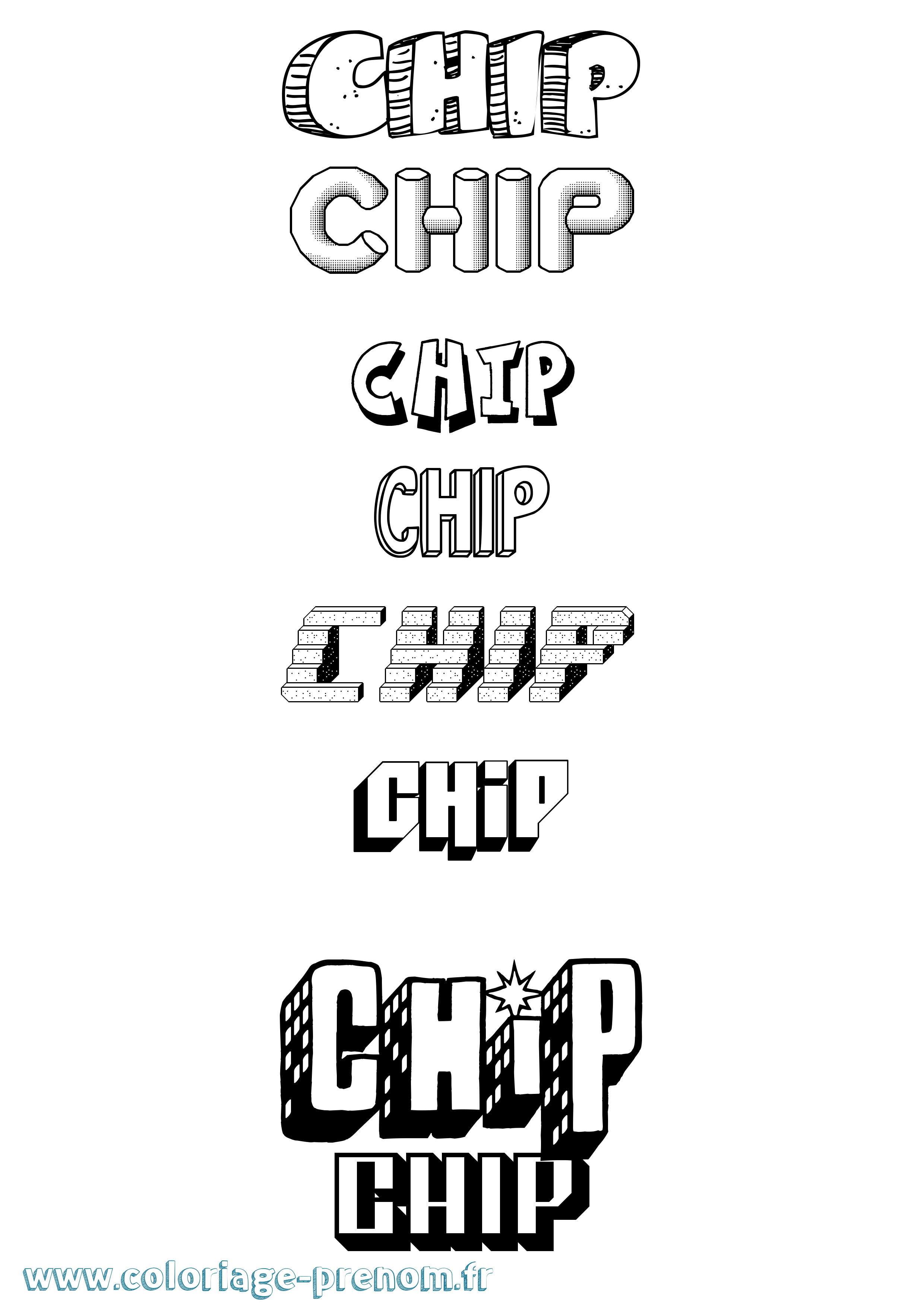 Coloriage Chip Effet 3D Coloriage prénom Chip Effet 3D