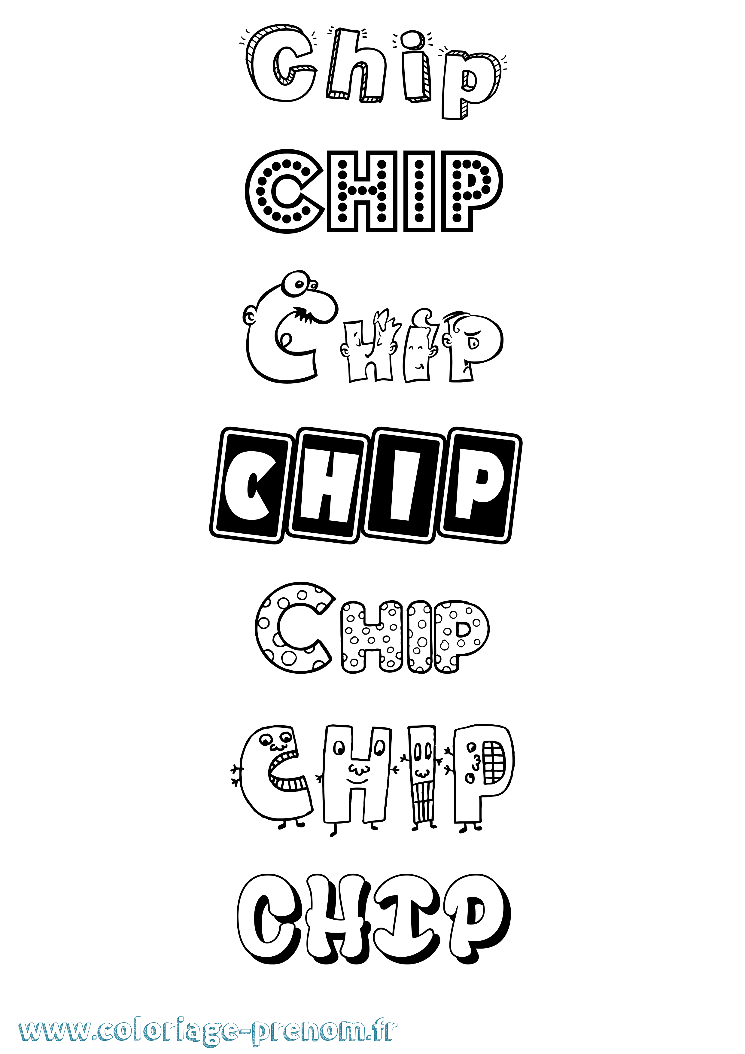 Coloriage Chip Fun Coloriage prénom Chip Fun