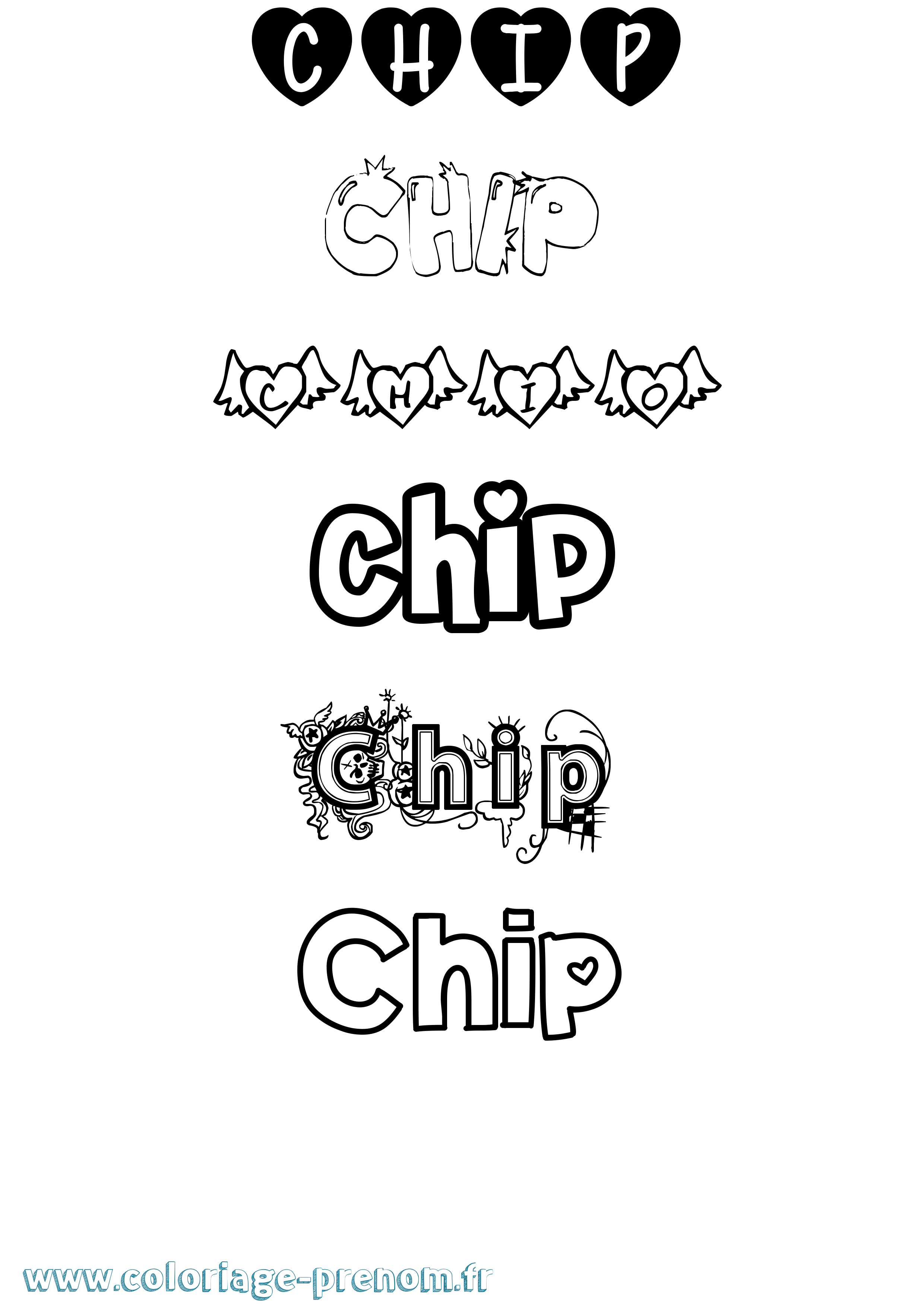 Coloriage Chip Girly Coloriage prénom Chip Girly