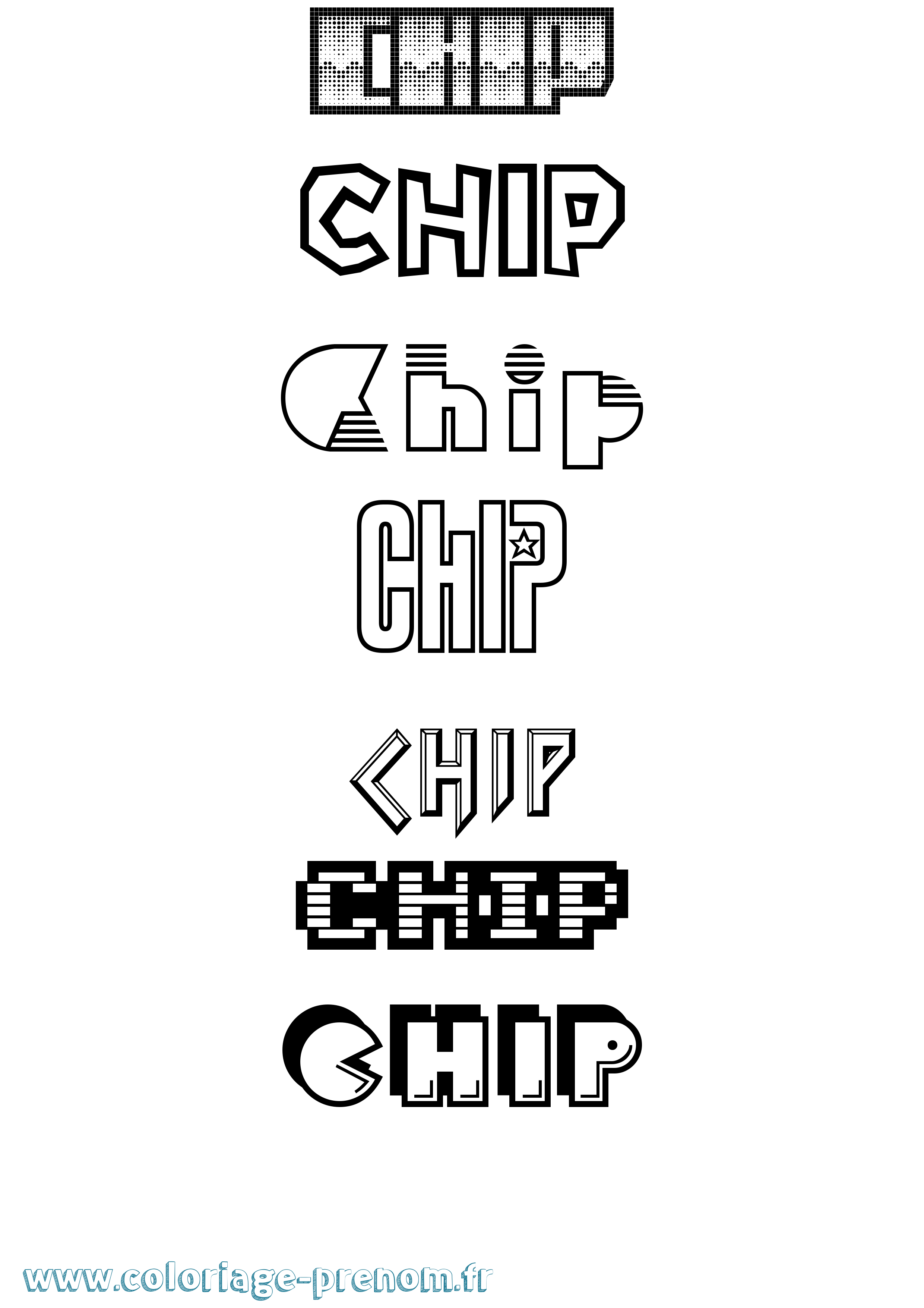 Coloriage Chip Jeux Vidéos Coloriage prénom Chip Jeux Vidéos