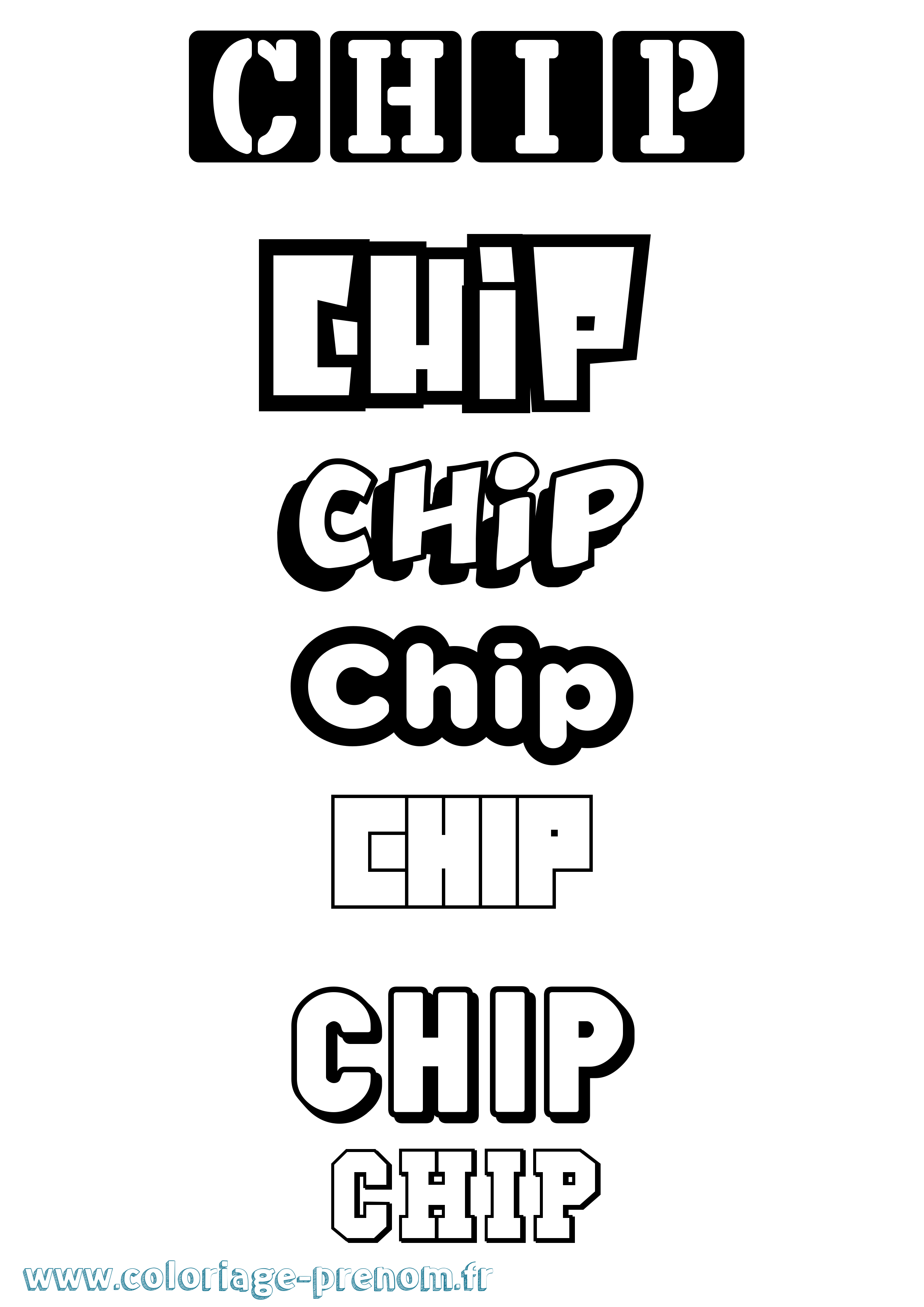 Coloriage Chip Simple Coloriage prénom Chip Simple