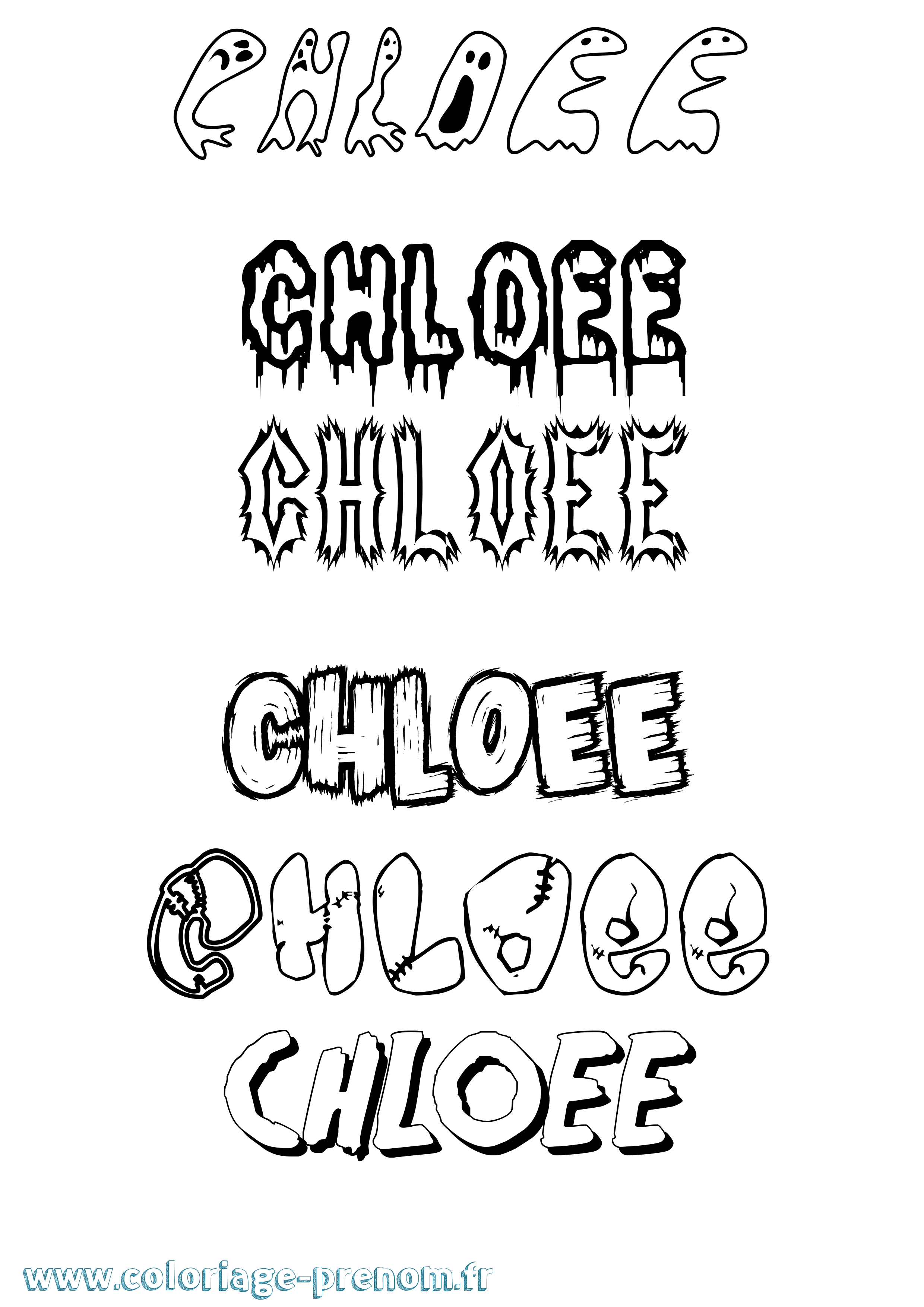 Coloriage Chloee Frisson Coloriage prénom Chloee Frisson