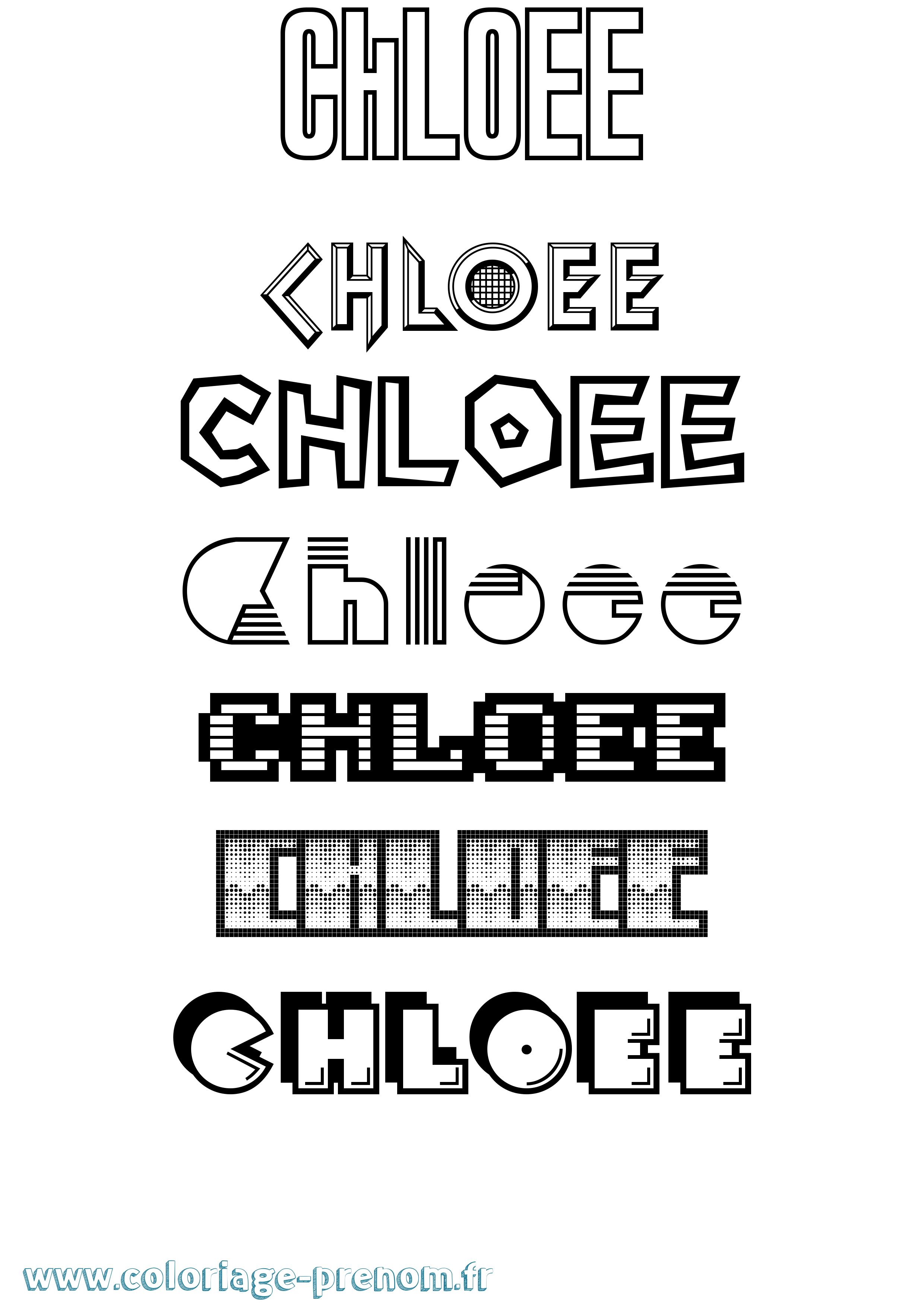 Coloriage Chloee Jeux Vidéos Coloriage prénom Chloee Jeux Vidéos