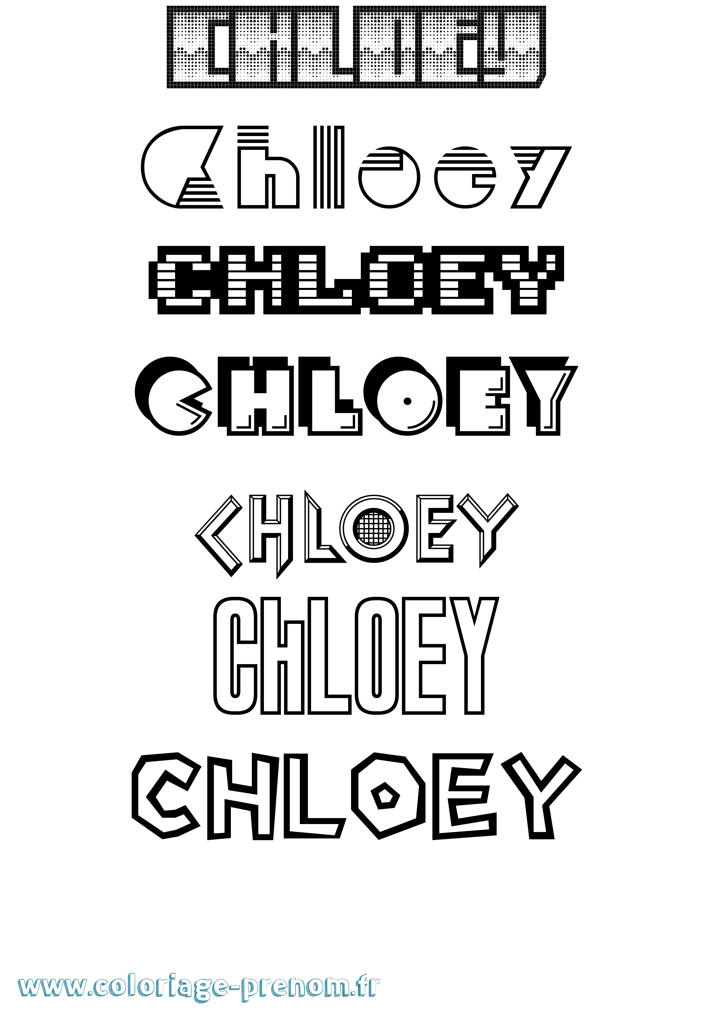 Coloriage Chloey Jeux Vidéos Coloriage prénom Chloey Jeux Vidéos