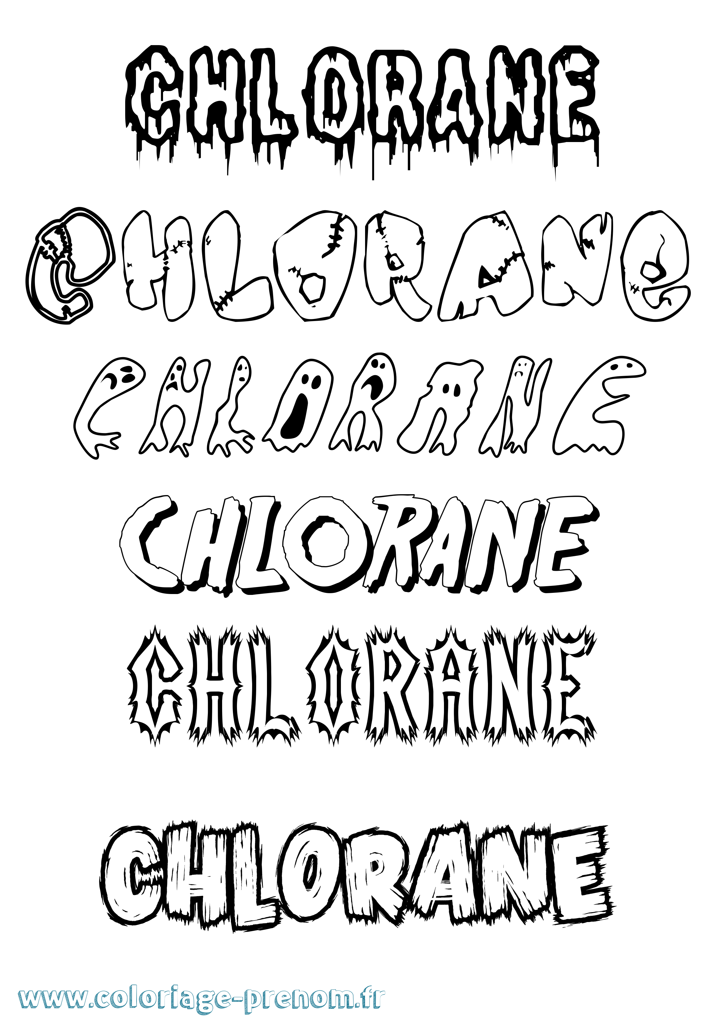 Coloriage Chlorane Frisson Coloriage prénom Chlorane Frisson