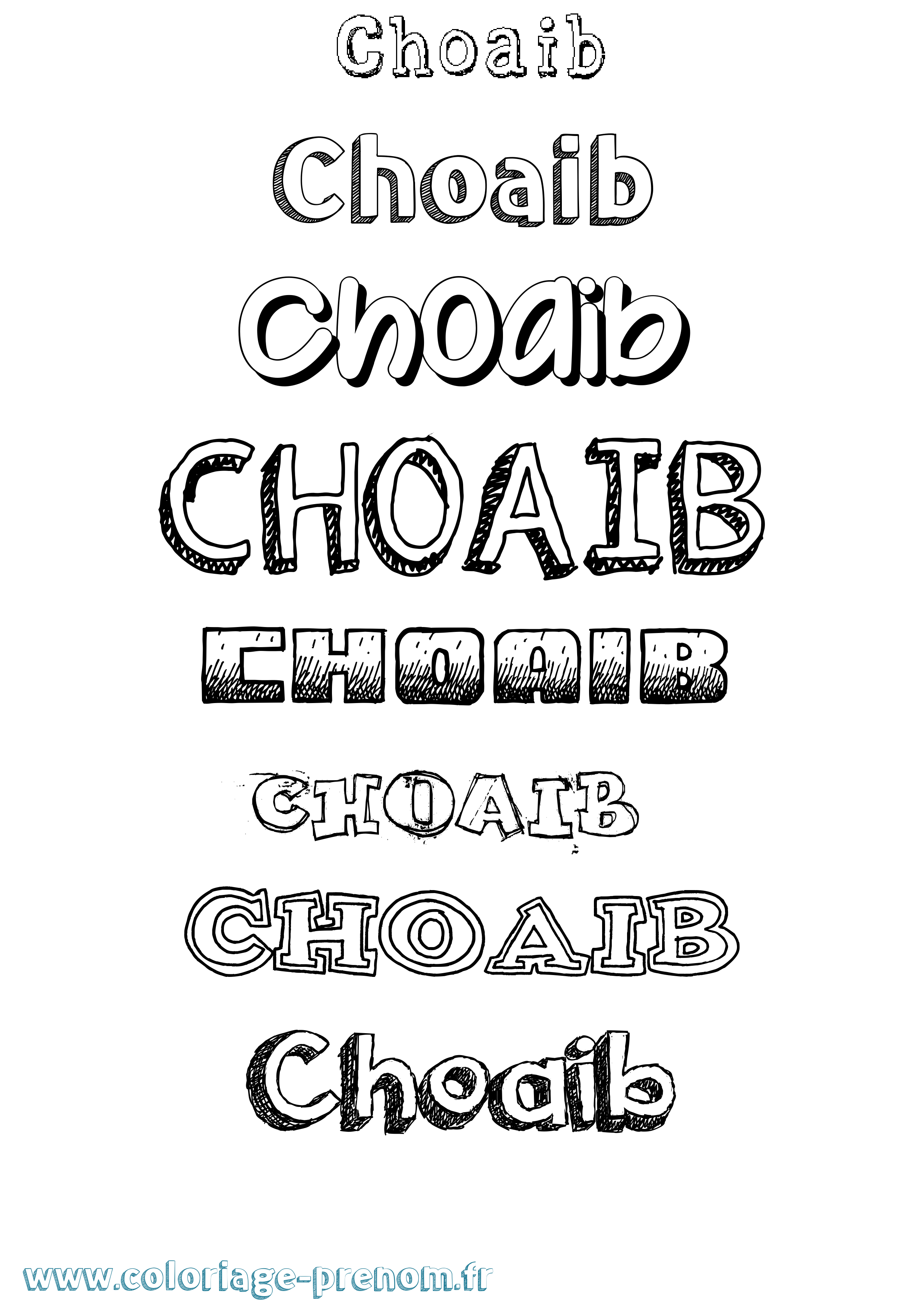 Coloriage Choaib Dessiné Coloriage prénom Choaib Dessiné
