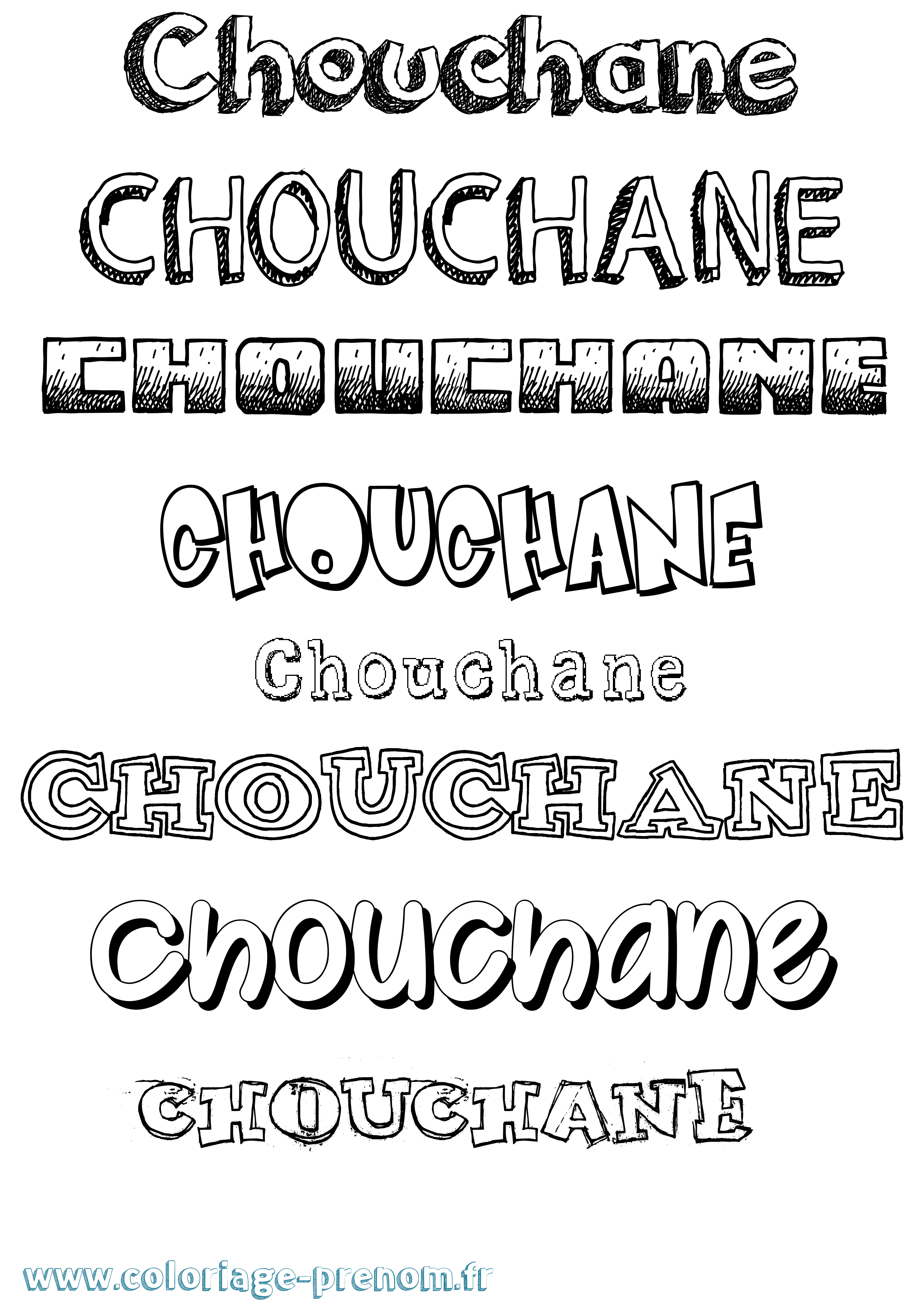Coloriage Chouchane Dessiné Coloriage prénom Chouchane Dessiné