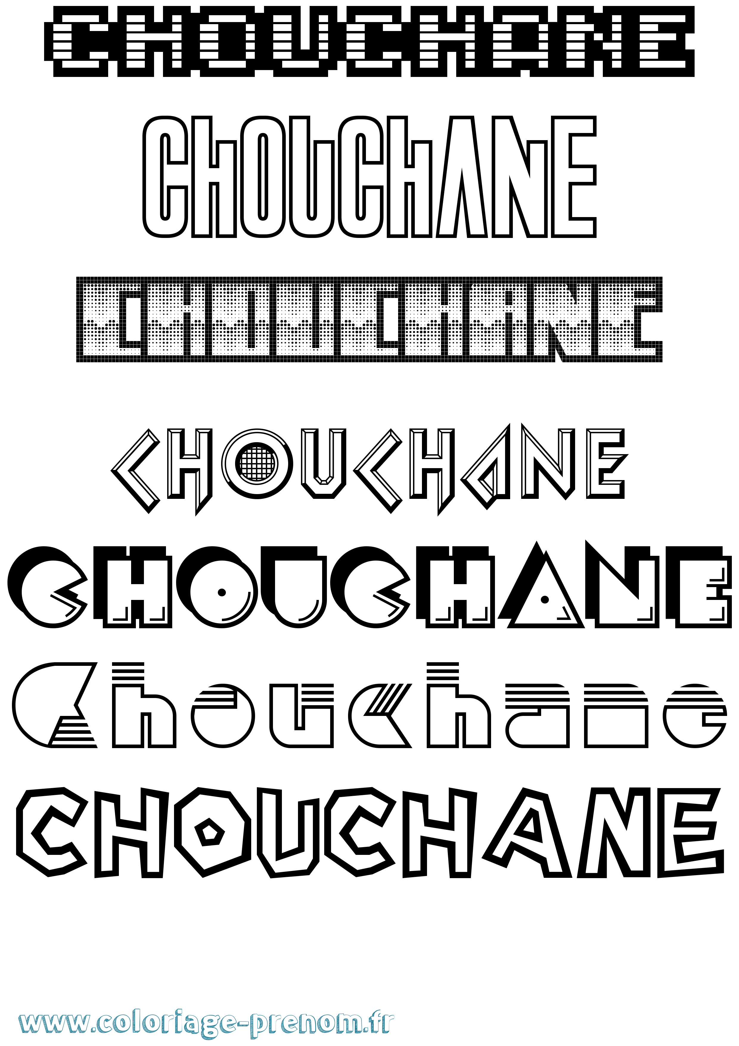 Coloriage Chouchane Jeux Vidéos Coloriage prénom Chouchane Jeux Vidéos