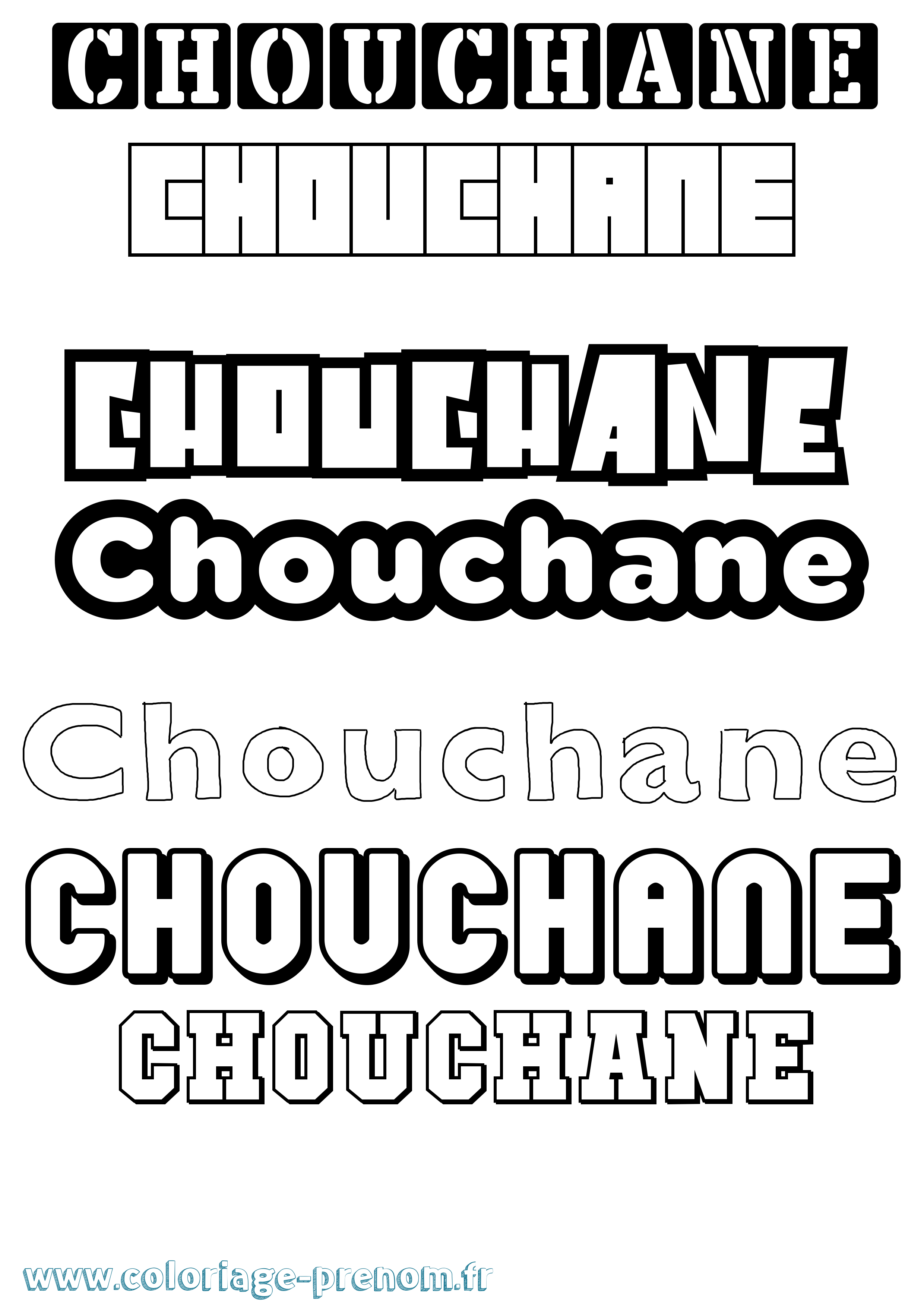 Coloriage Chouchane Simple Coloriage prénom Chouchane Simple