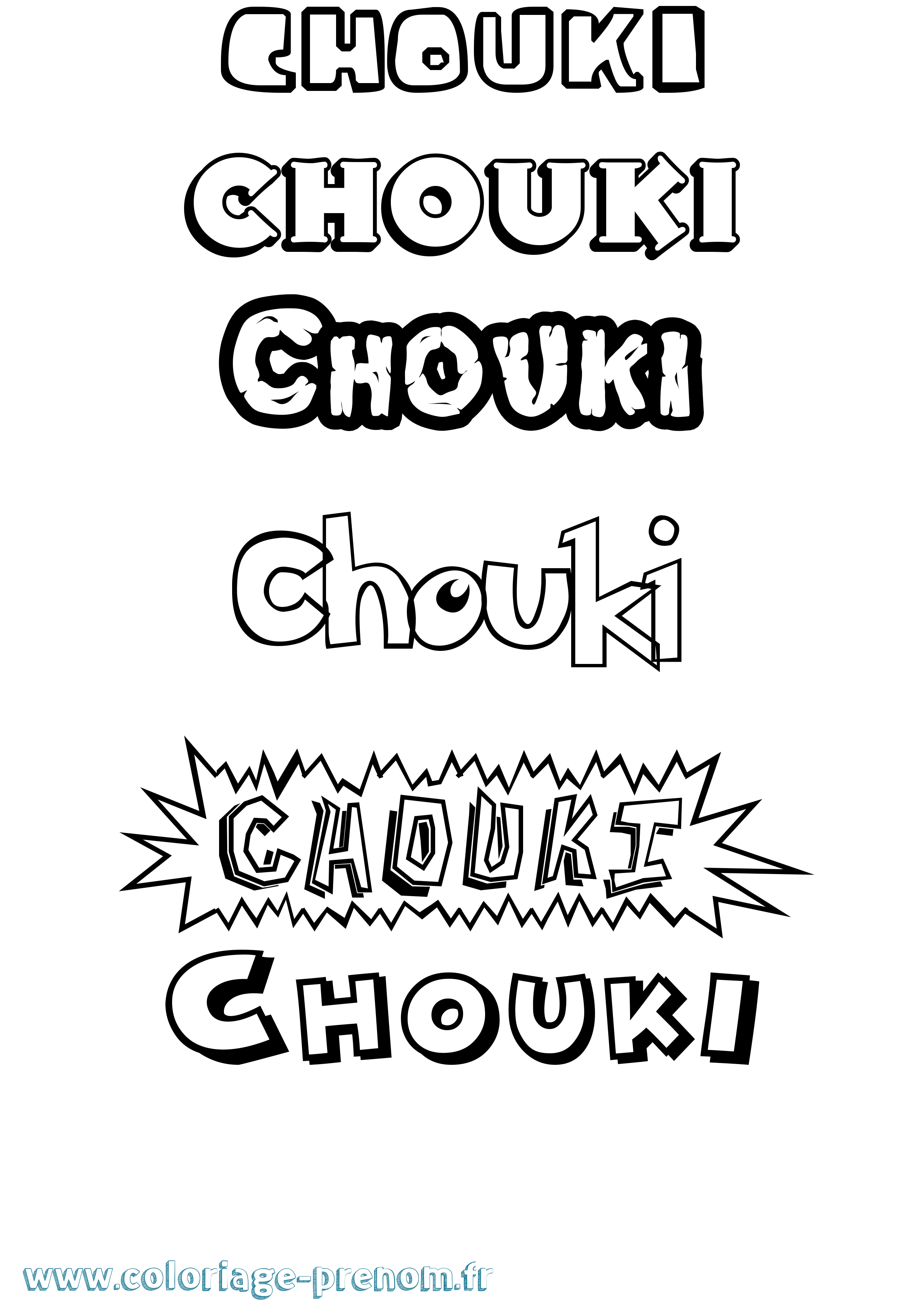 Coloriage Chouki Dessin Animé Coloriage prénom Chouki Dessin Animé