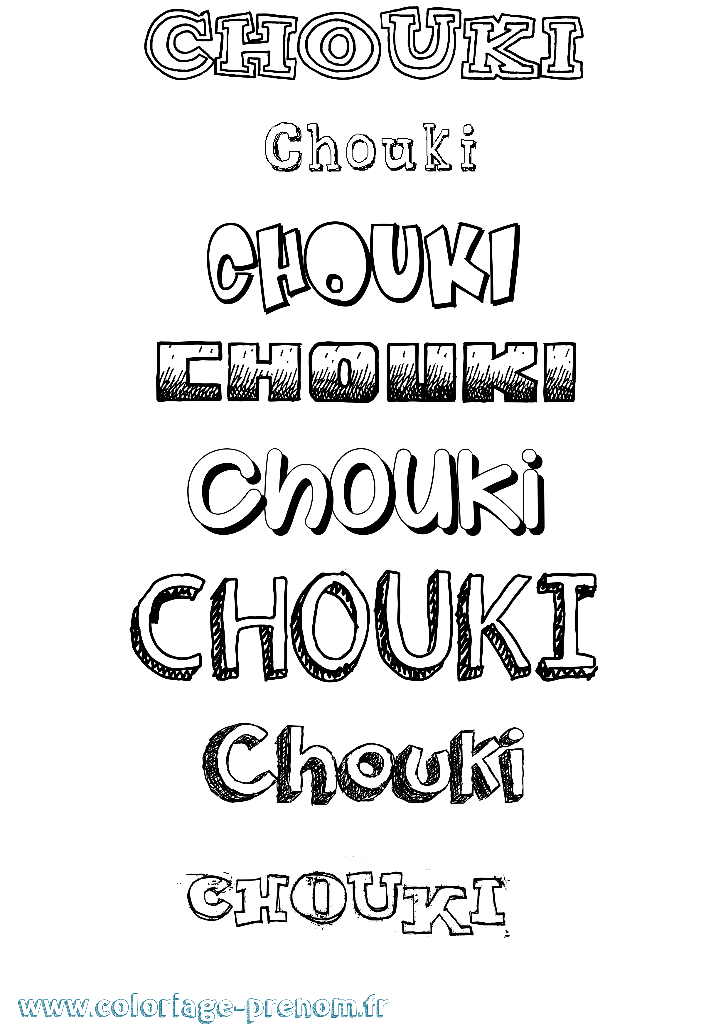 Coloriage Chouki Dessiné Coloriage prénom Chouki Dessiné