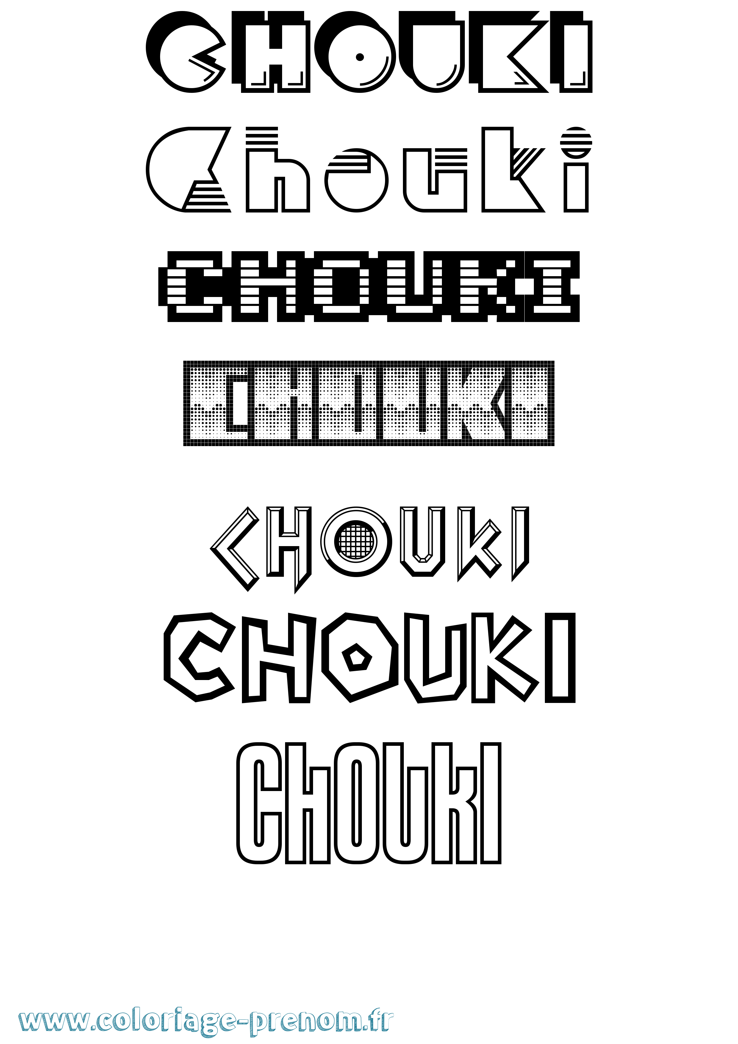 Coloriage Chouki Jeux Vidéos Coloriage prénom Chouki Jeux Vidéos