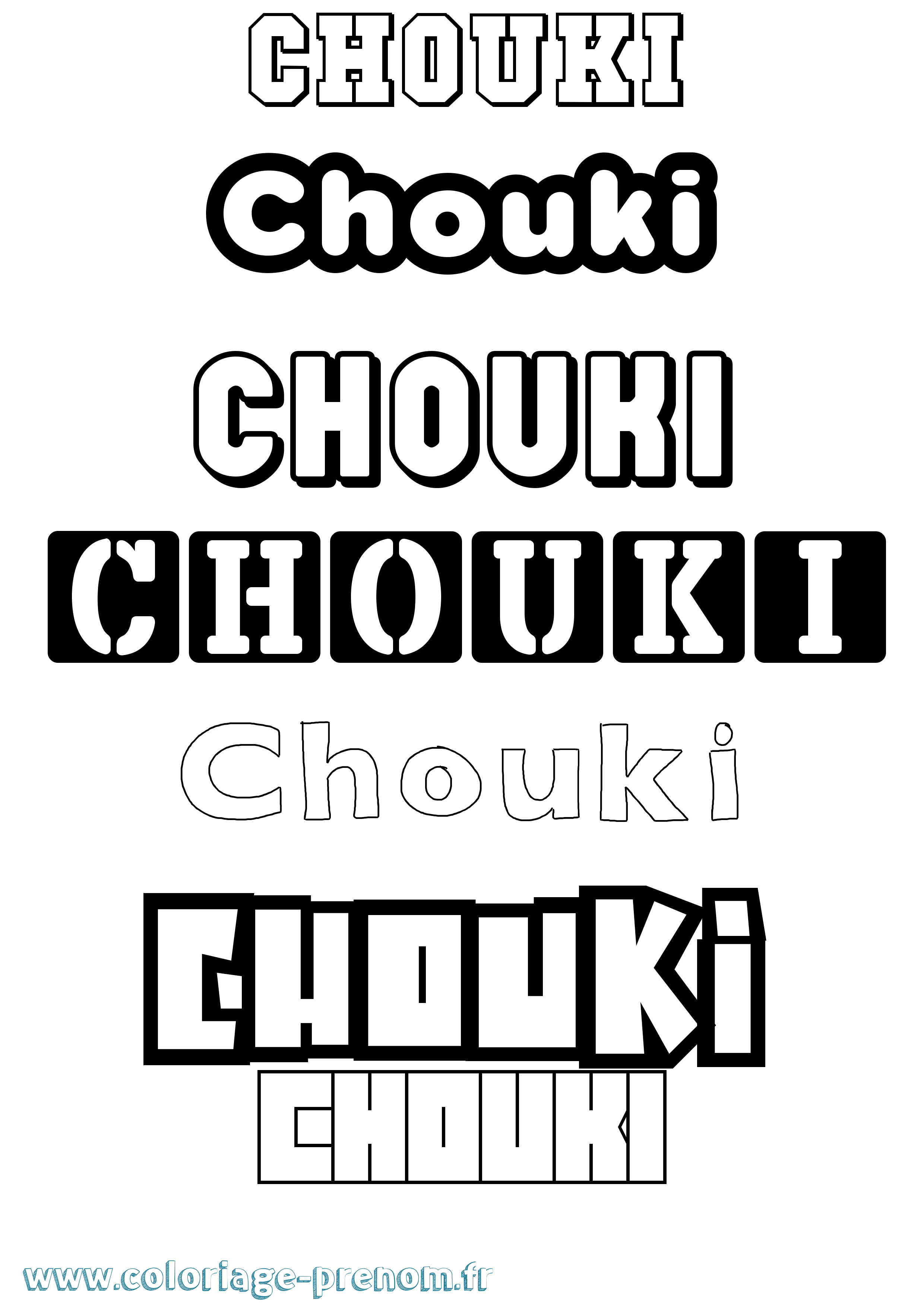 Coloriage Chouki Simple Coloriage prénom Chouki Simple