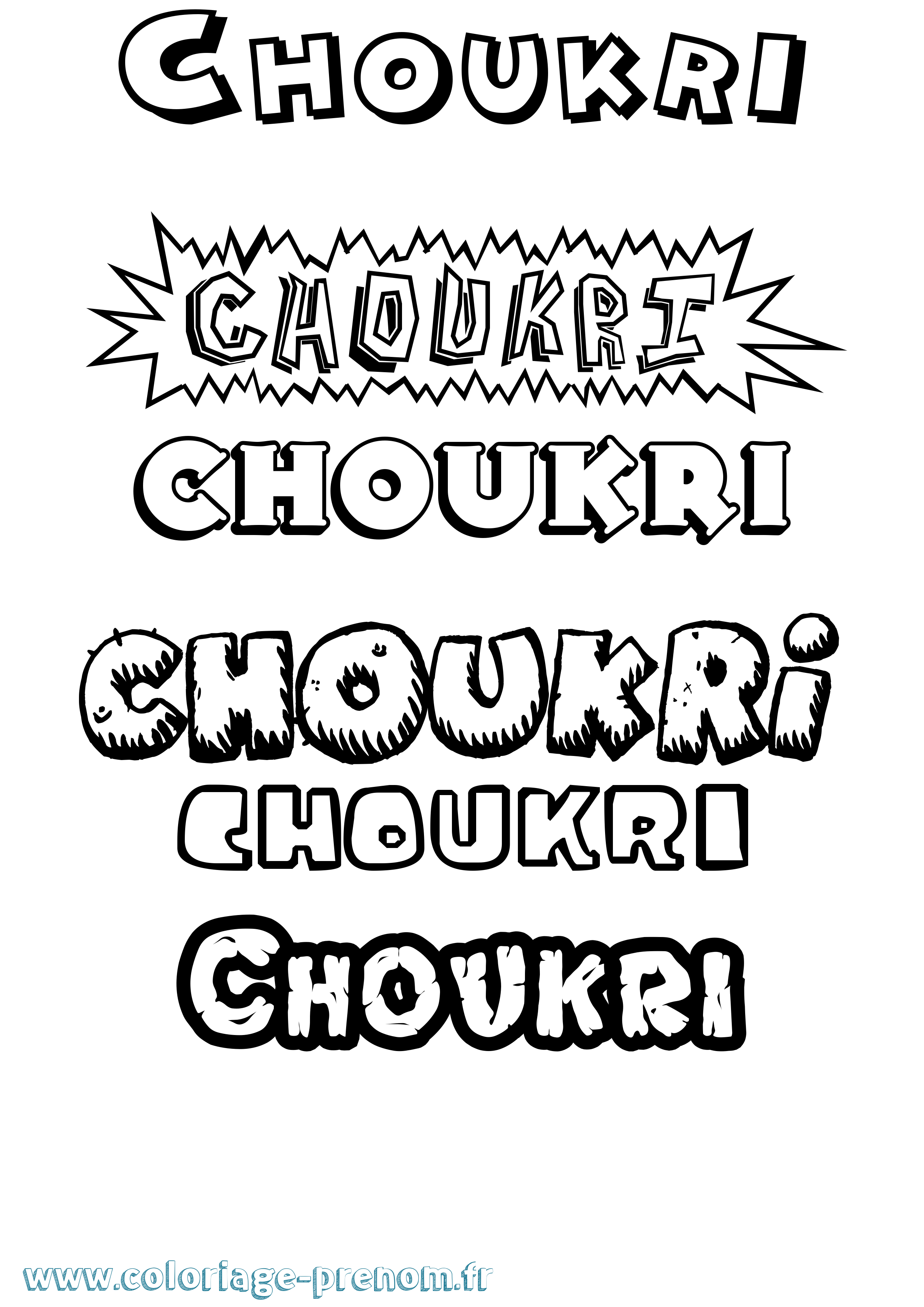 Coloriage Choukri Dessin Animé Coloriage prénom Choukri Dessin Animé