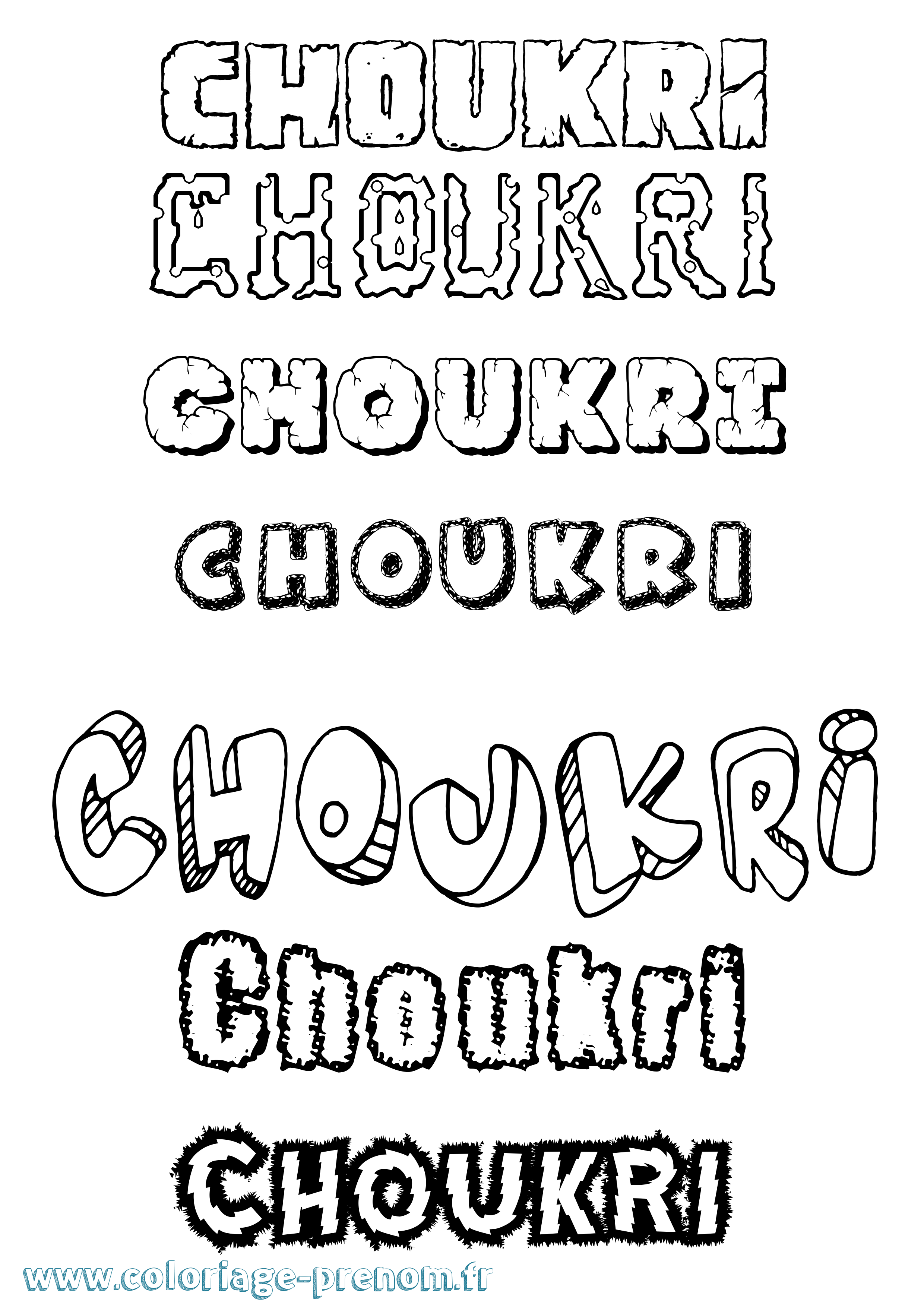 Coloriage Choukri Destructuré Coloriage prénom Choukri Destructuré