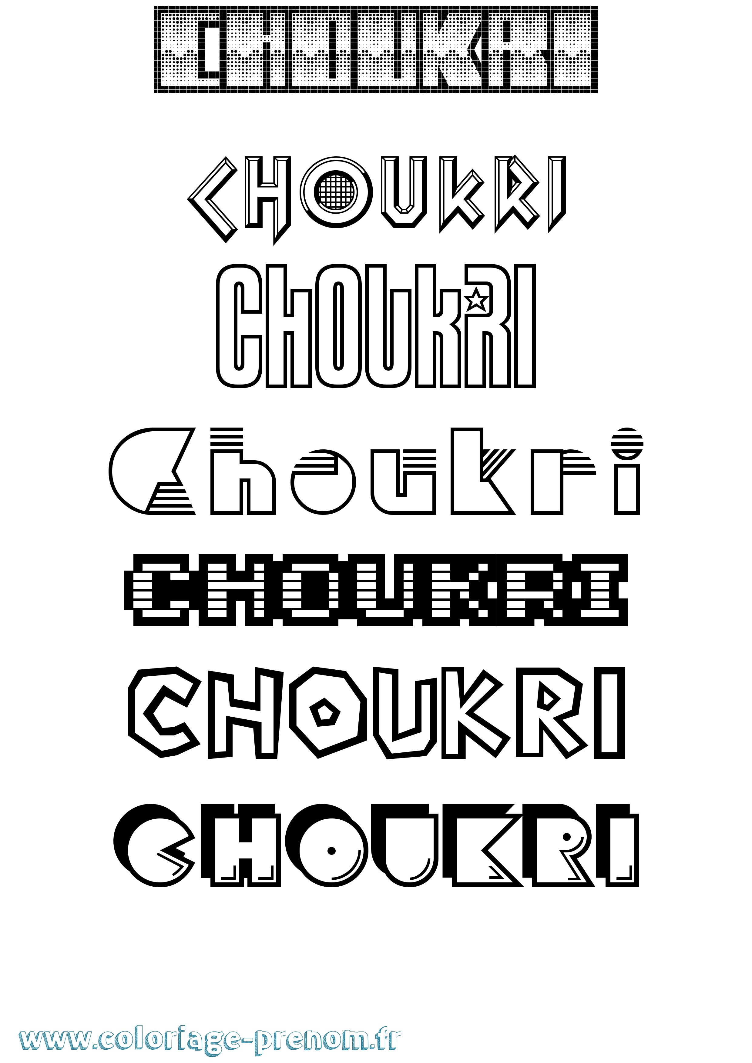 Coloriage Choukri Jeux Vidéos Coloriage prénom Choukri Jeux Vidéos