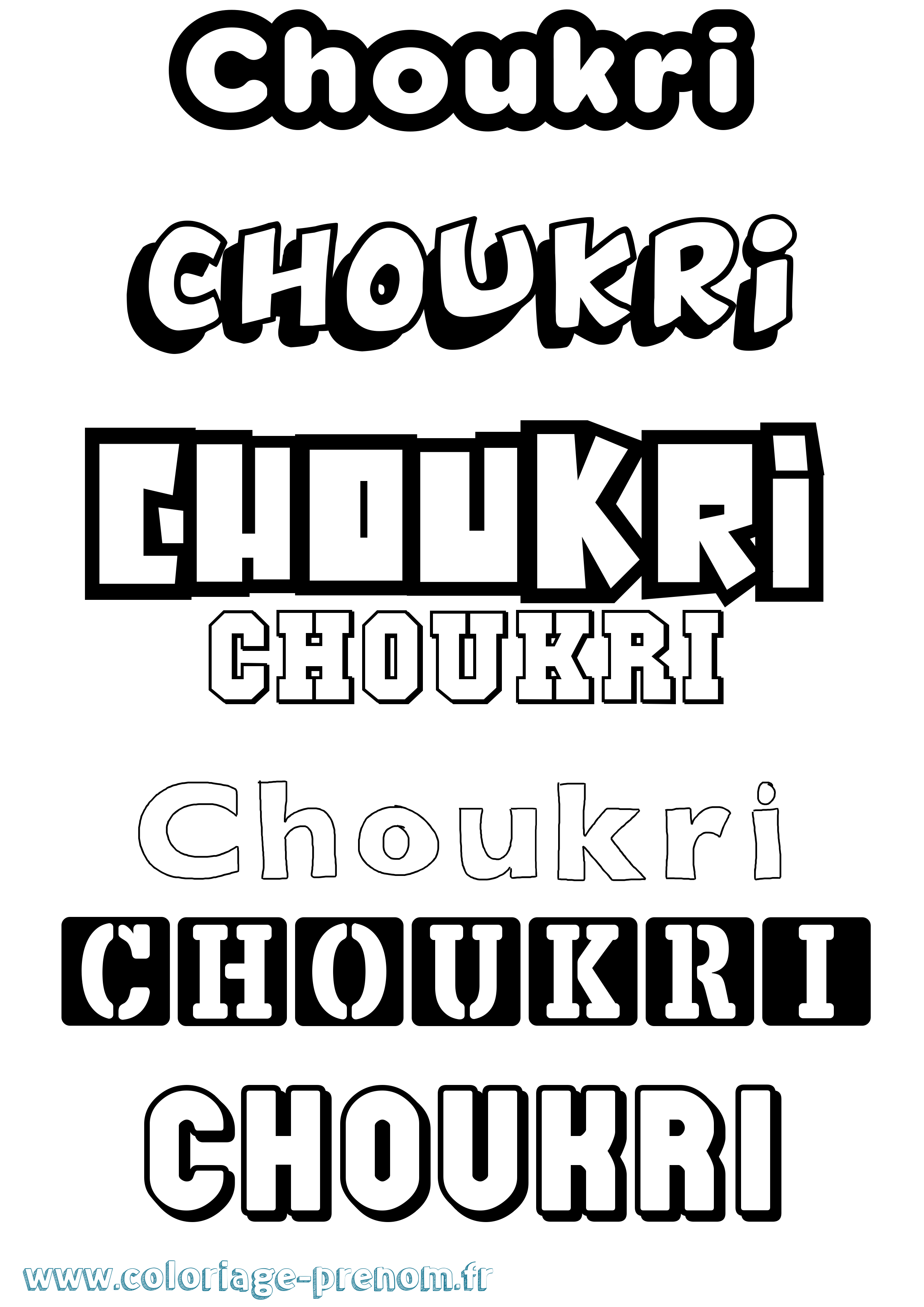 Coloriage Choukri Simple Coloriage prénom Choukri Simple