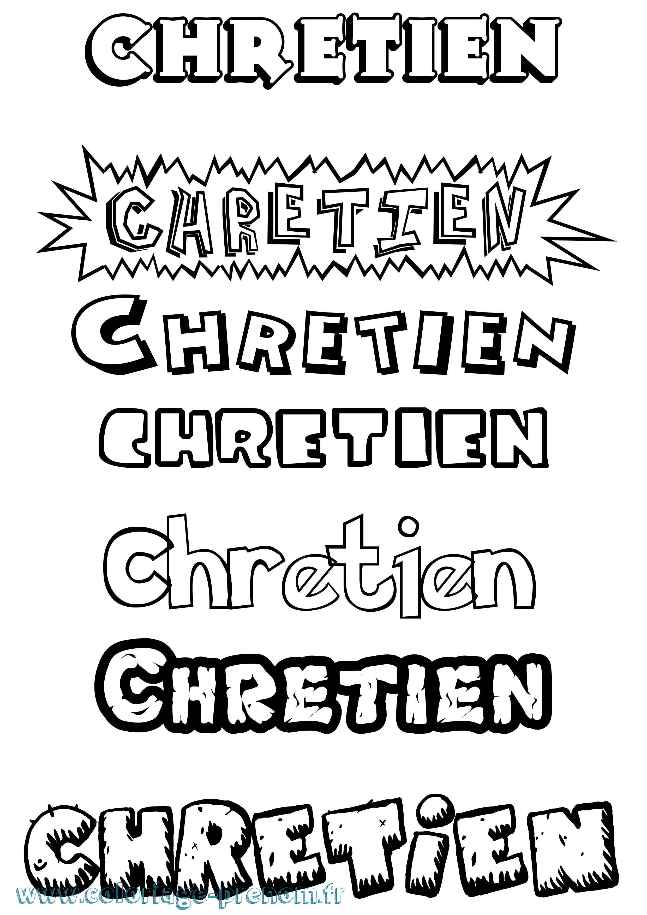 Coloriage Chretien Dessin Animé Coloriage prénom Chretien Dessin Animé