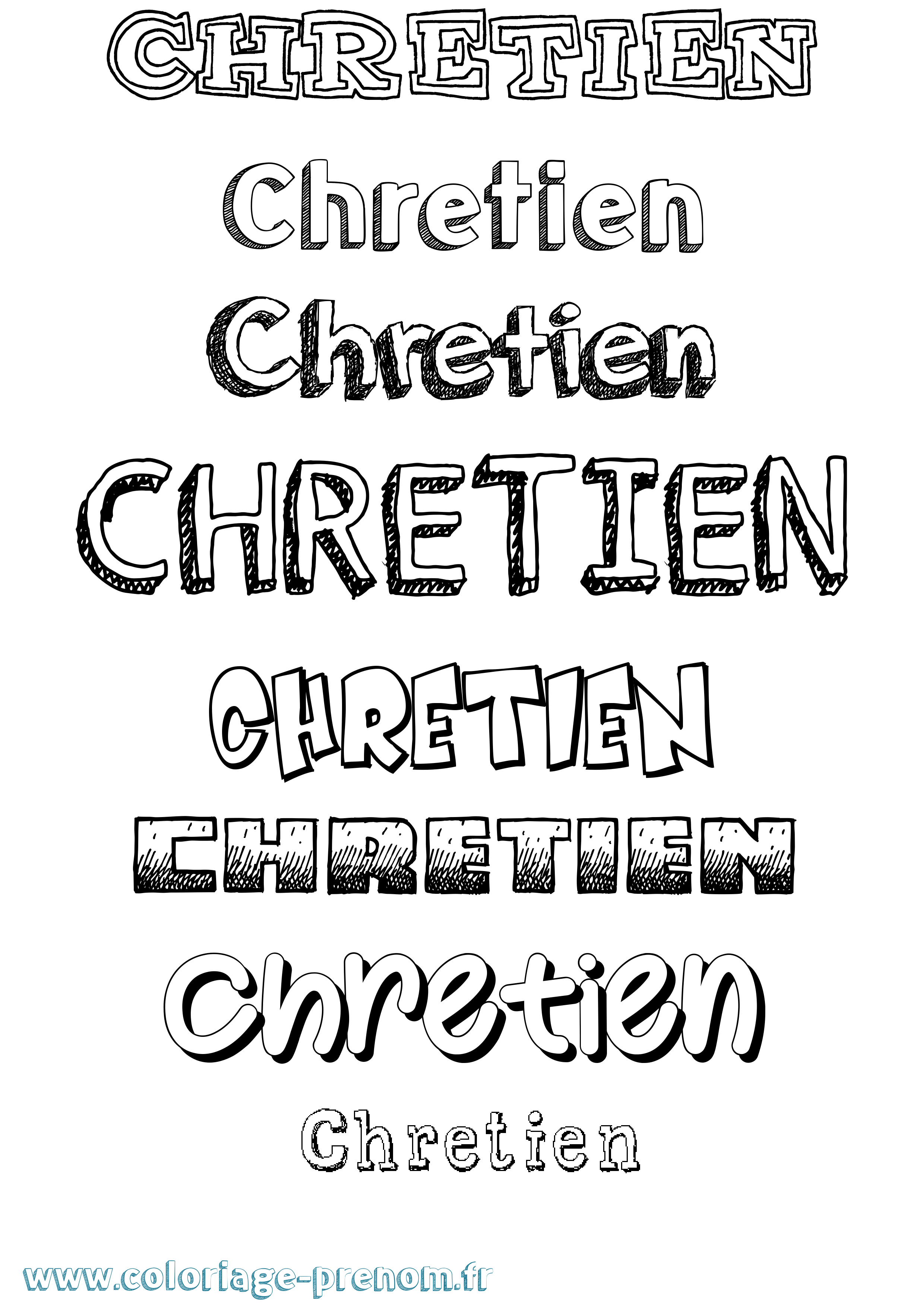 Coloriage Chretien Dessiné Coloriage prénom Chretien Dessiné