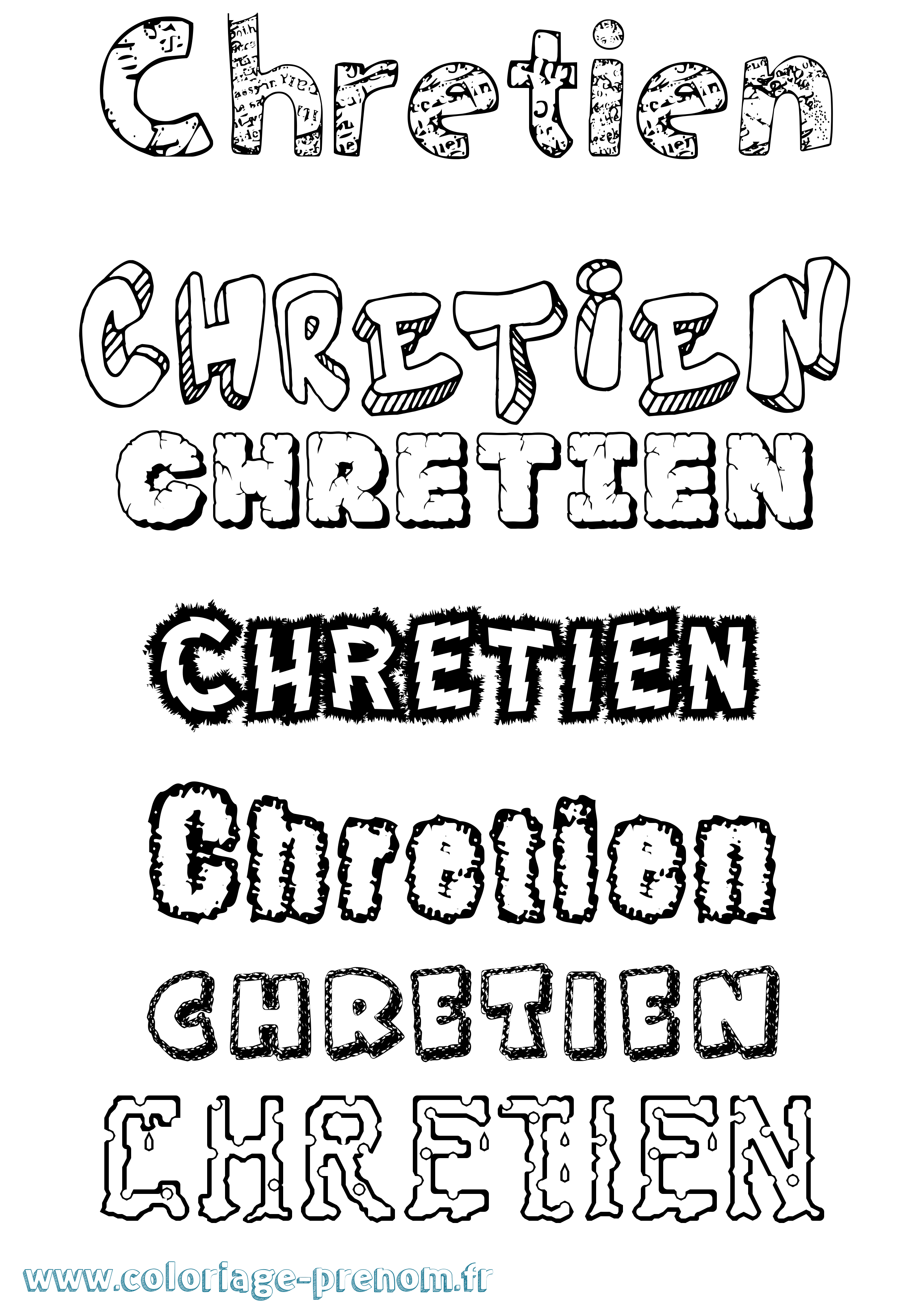 Coloriage Chretien Destructuré Coloriage prénom Chretien Destructuré