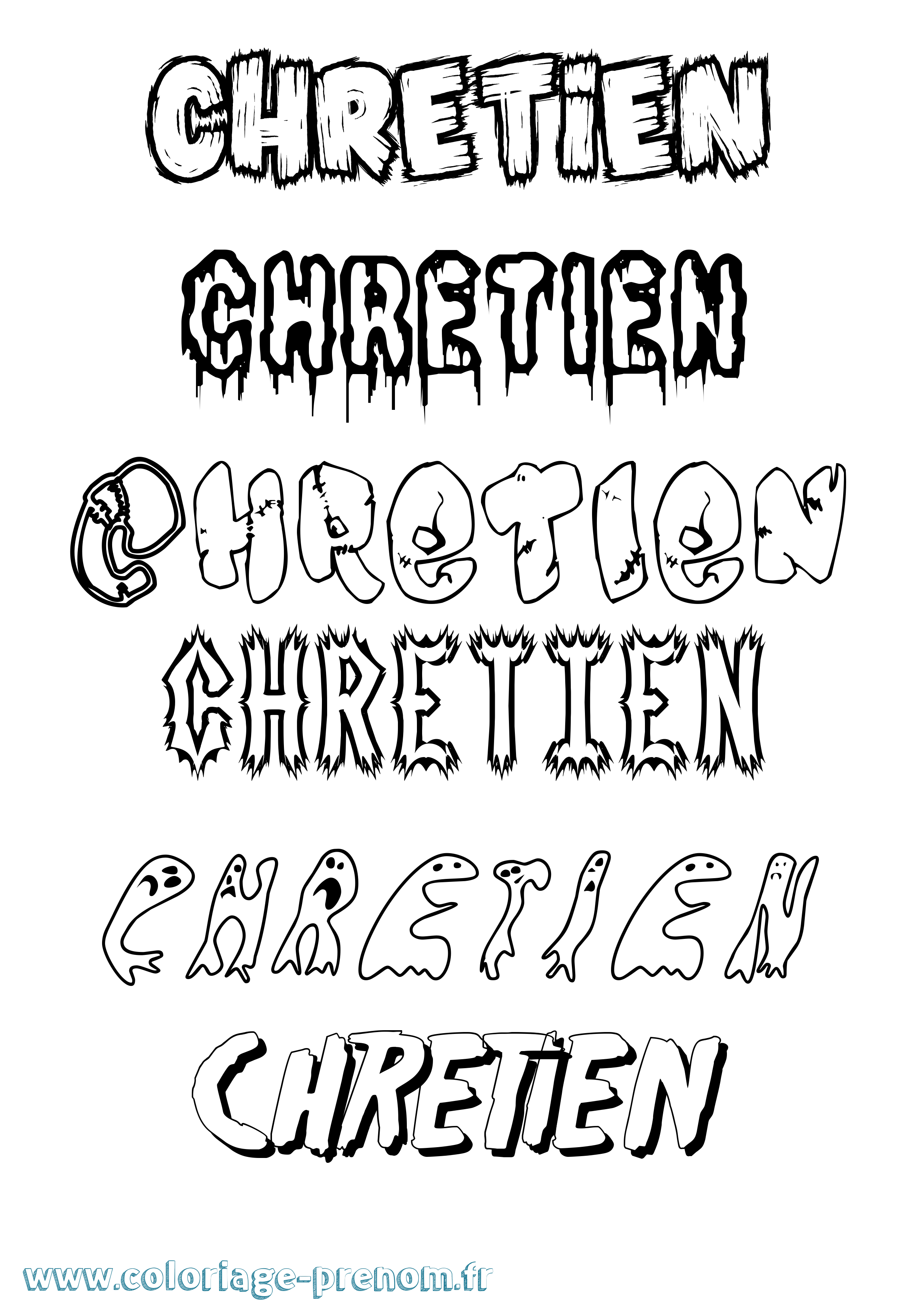 Coloriage Chretien Frisson Coloriage prénom Chretien Frisson