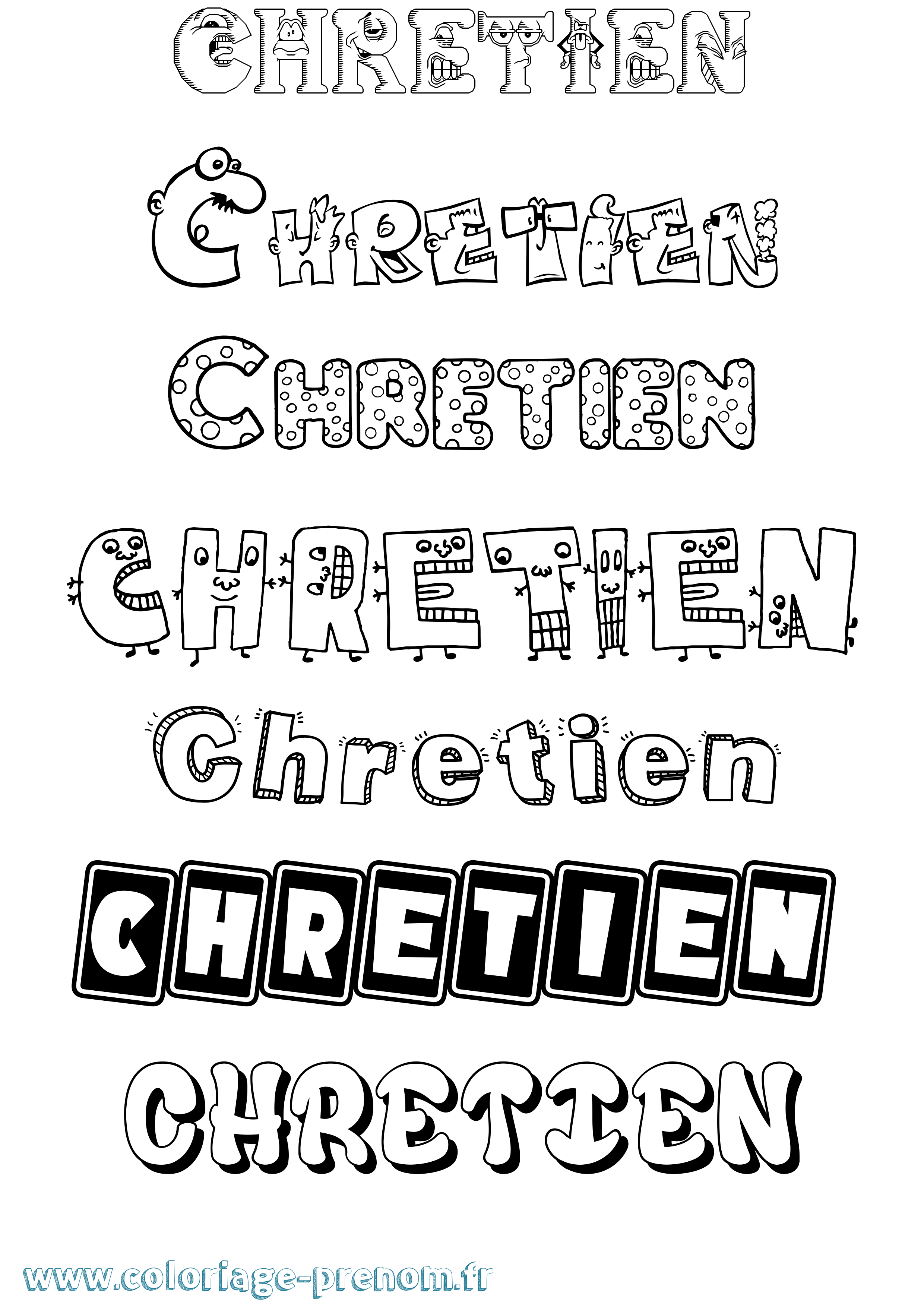 Coloriage Chretien Fun Coloriage prénom Chretien Fun