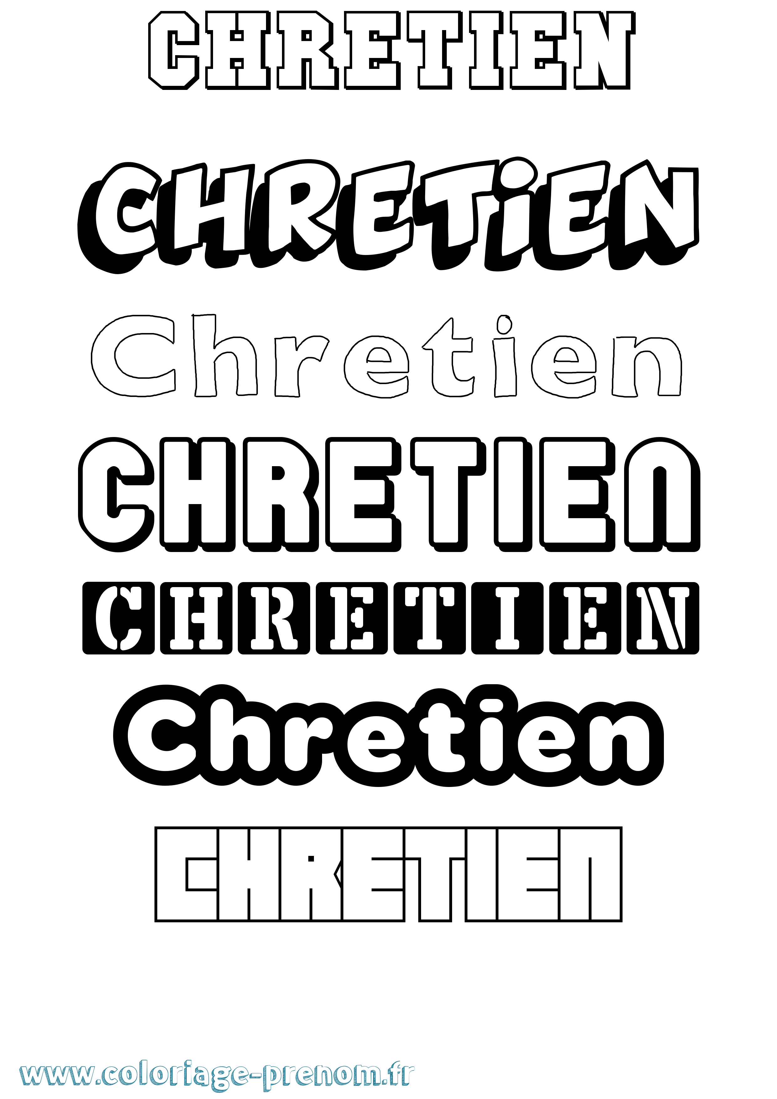 Coloriage Chretien Simple Coloriage prénom Chretien Simple