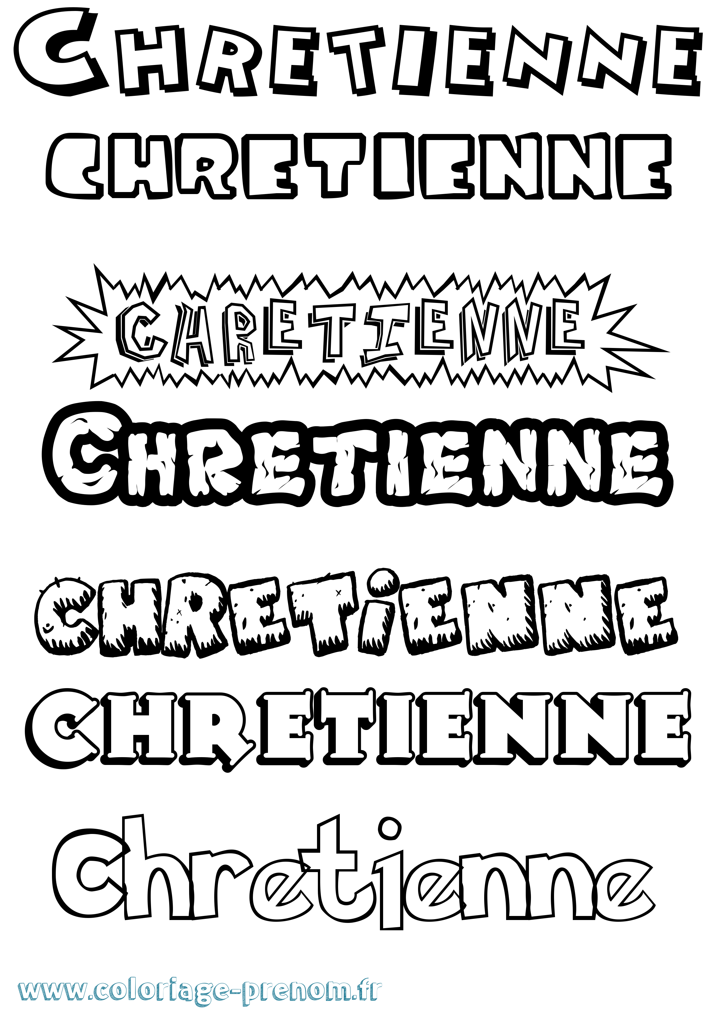 Coloriage Chretienne Dessin Animé Coloriage prénom Chretienne Dessin Animé