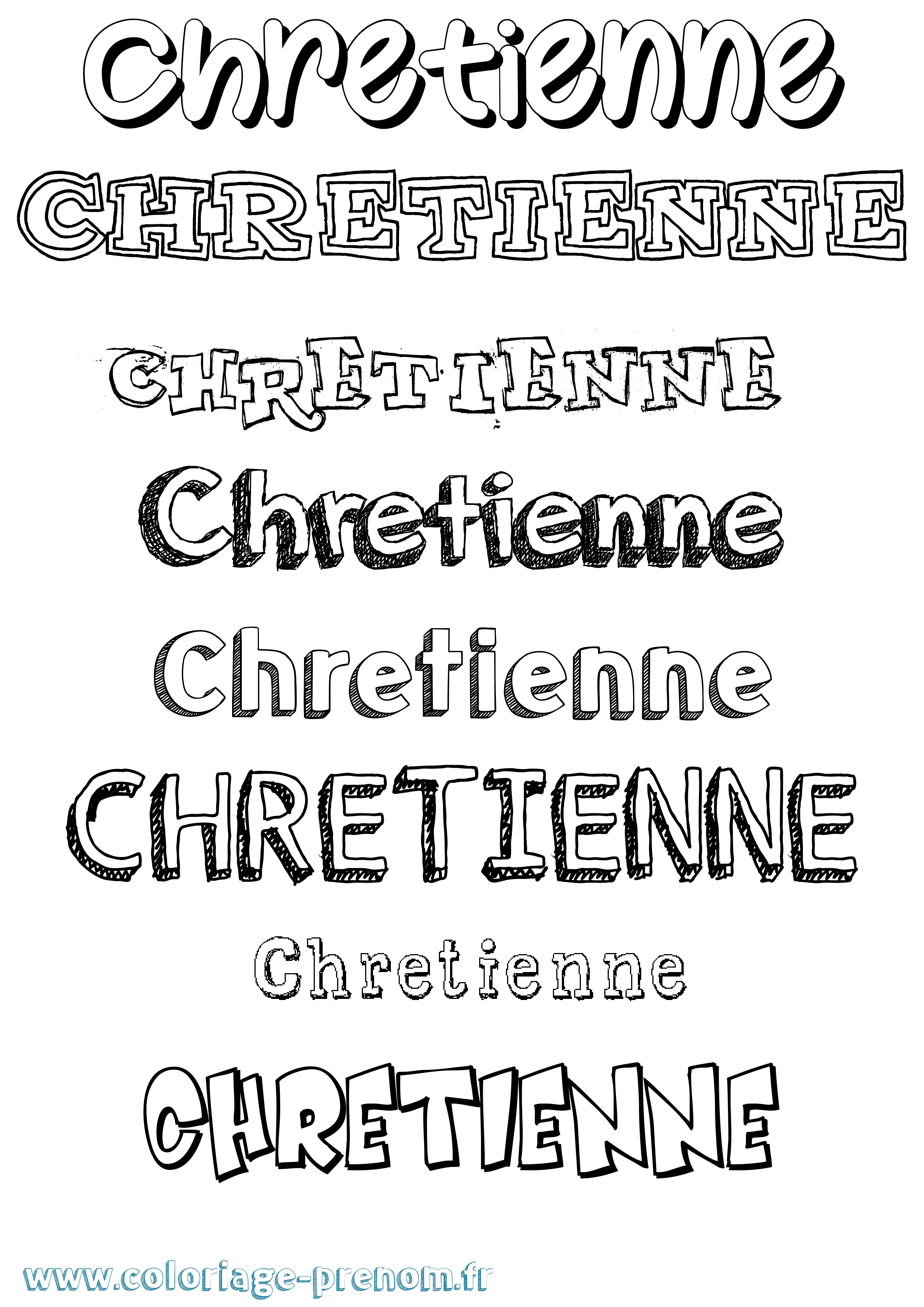 Coloriage Chretienne Dessiné Coloriage prénom Chretienne Dessiné
