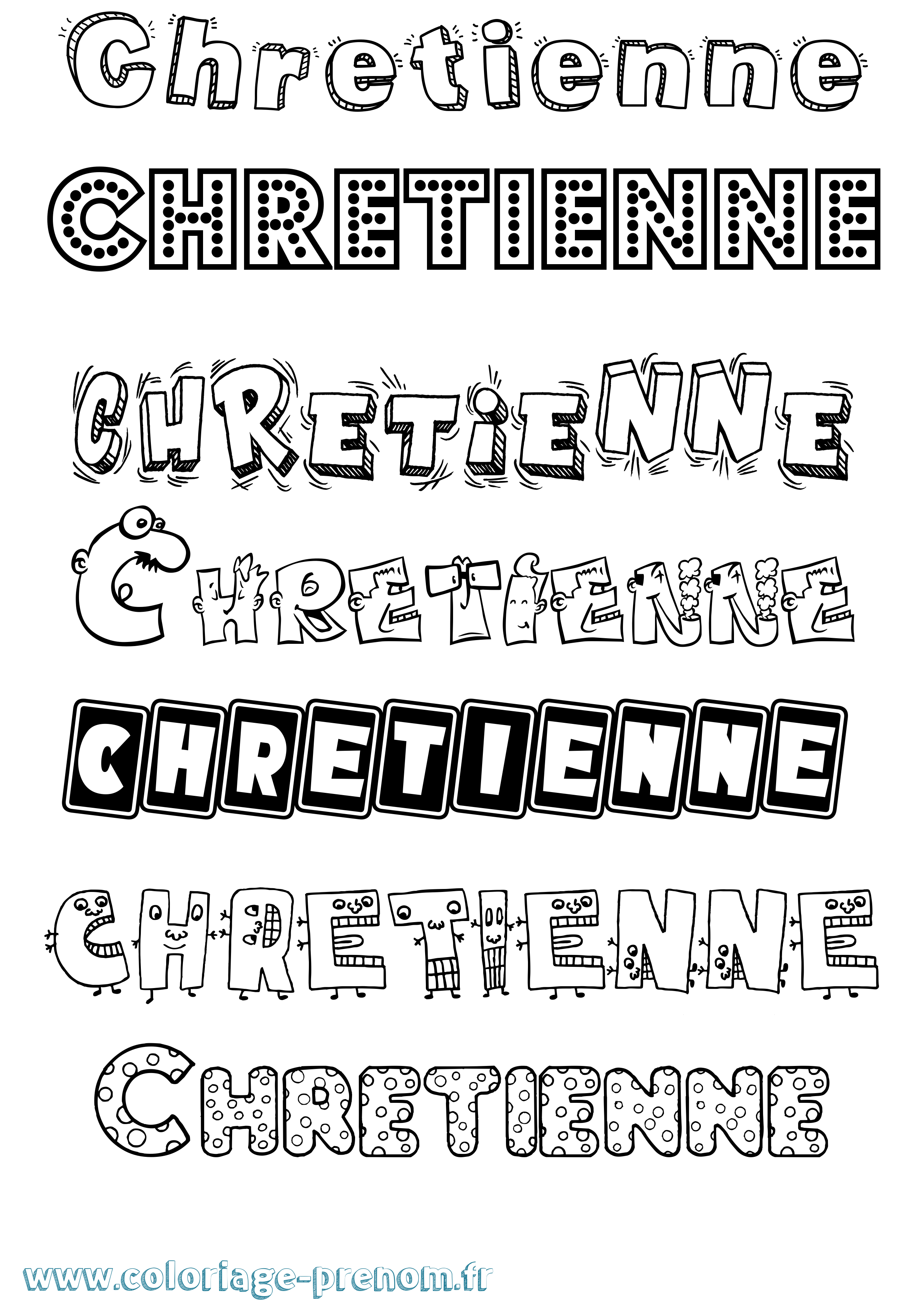 Coloriage Chretienne Fun Coloriage prénom Chretienne Fun