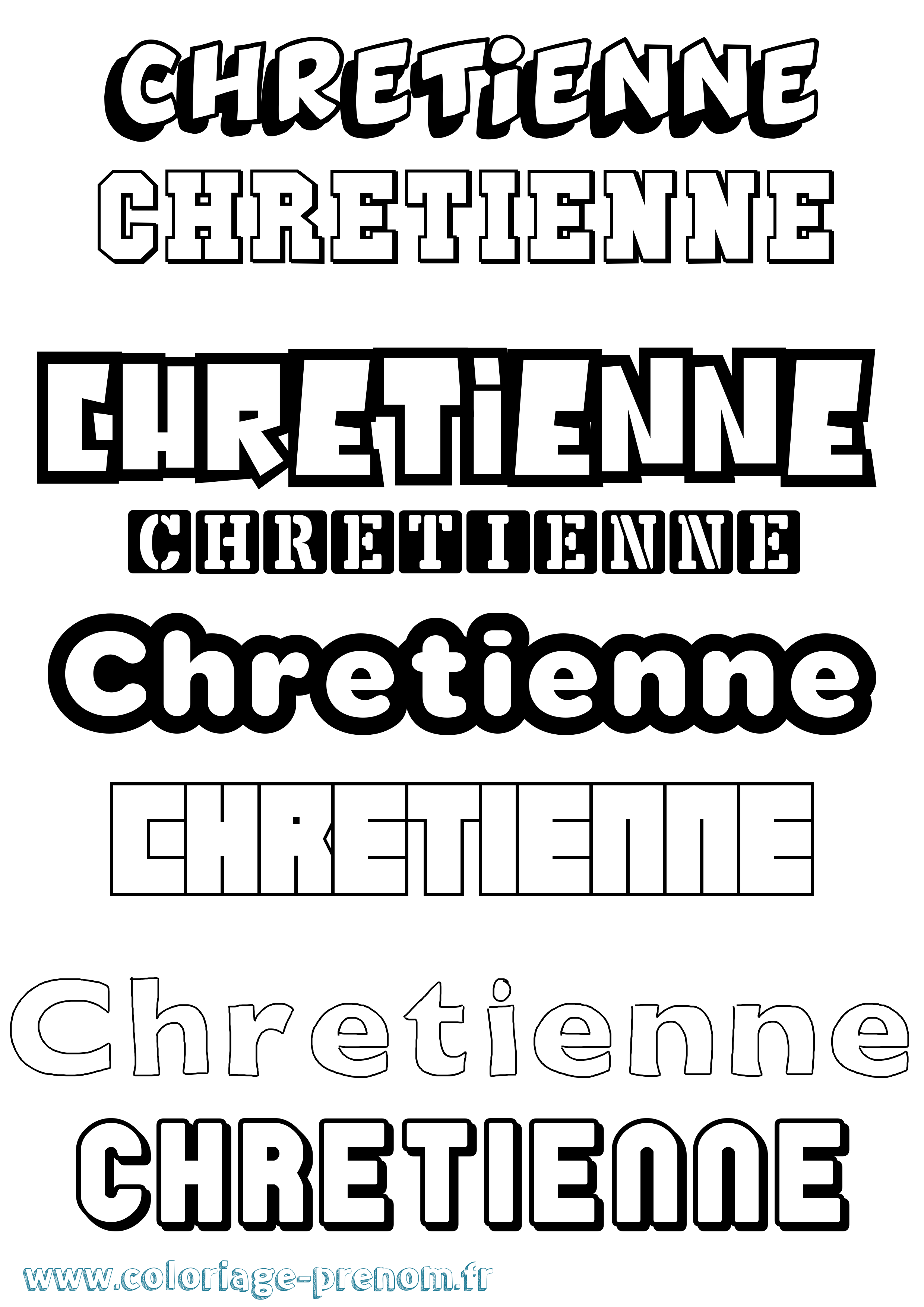 Coloriage Chretienne Simple Coloriage prénom Chretienne Simple