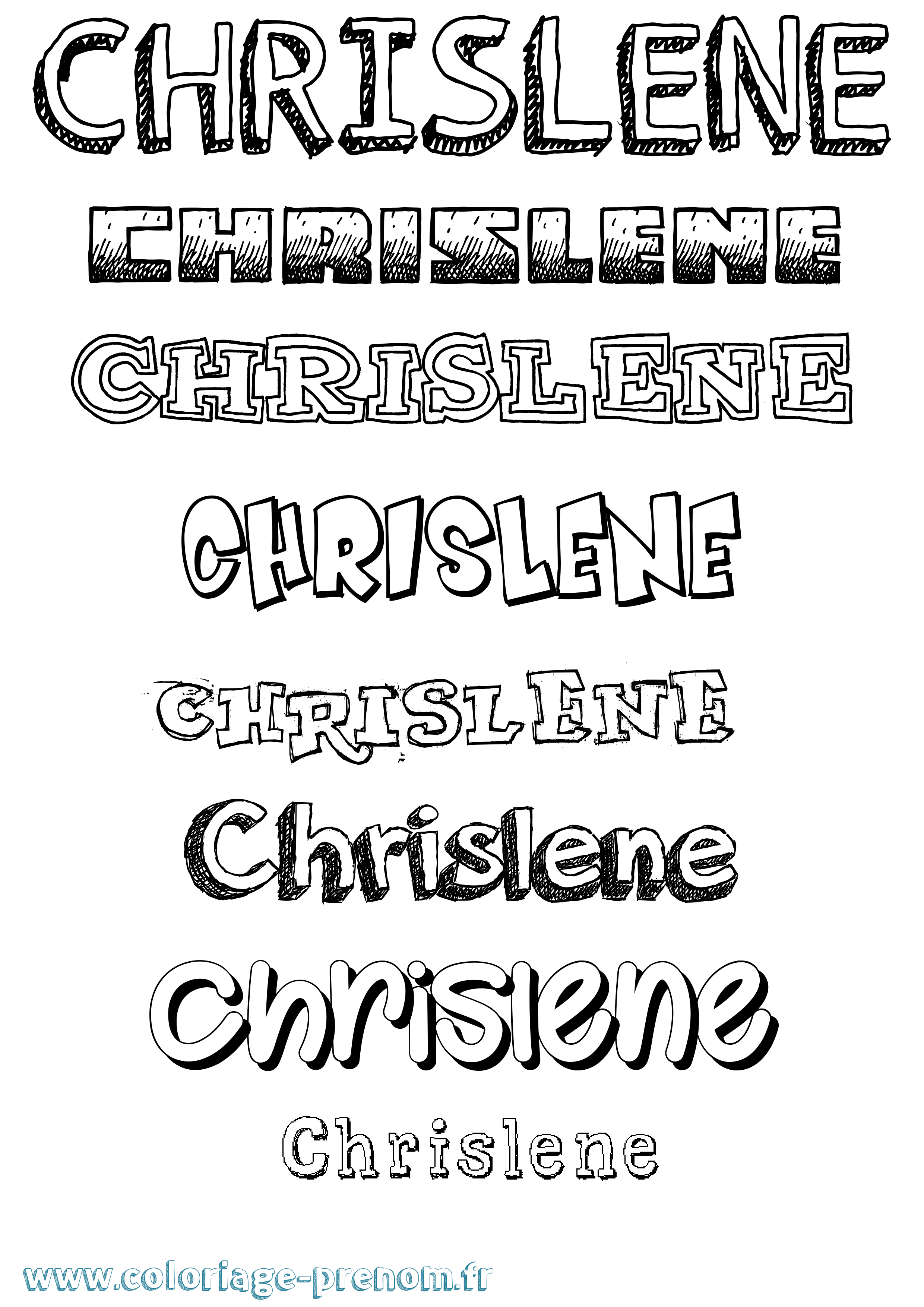 Coloriage Chrislene Dessiné Coloriage prénom Chrislene Dessiné
