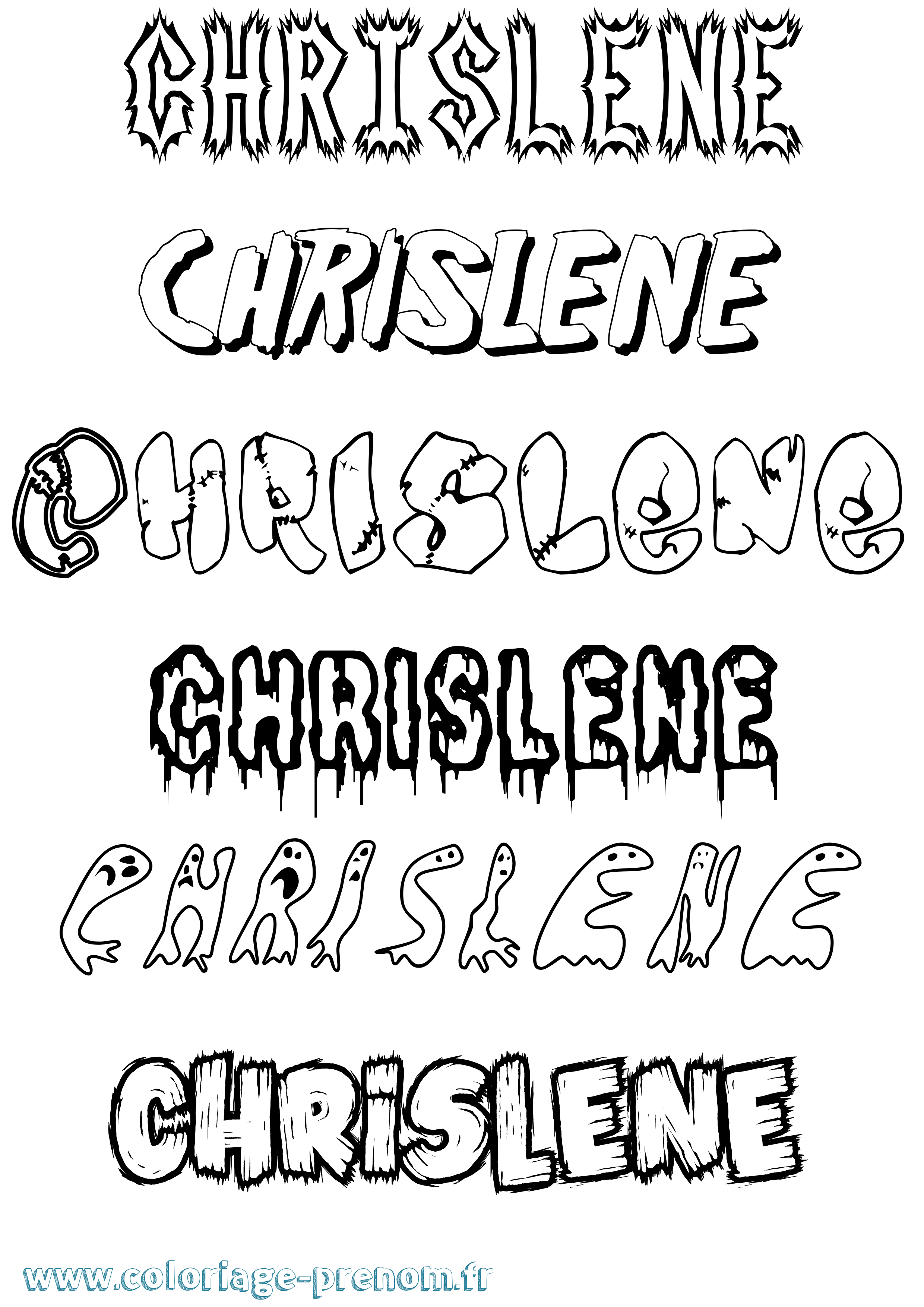 Coloriage Chrislene Frisson Coloriage prénom Chrislene Frisson
