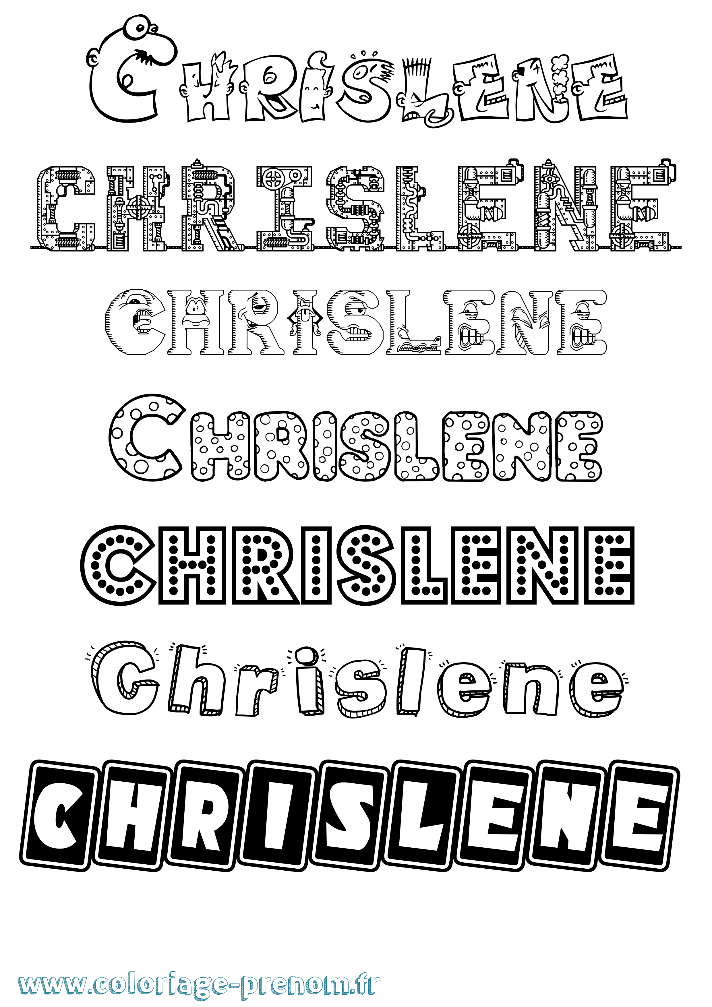 Coloriage Chrislene Fun Coloriage prénom Chrislene Fun