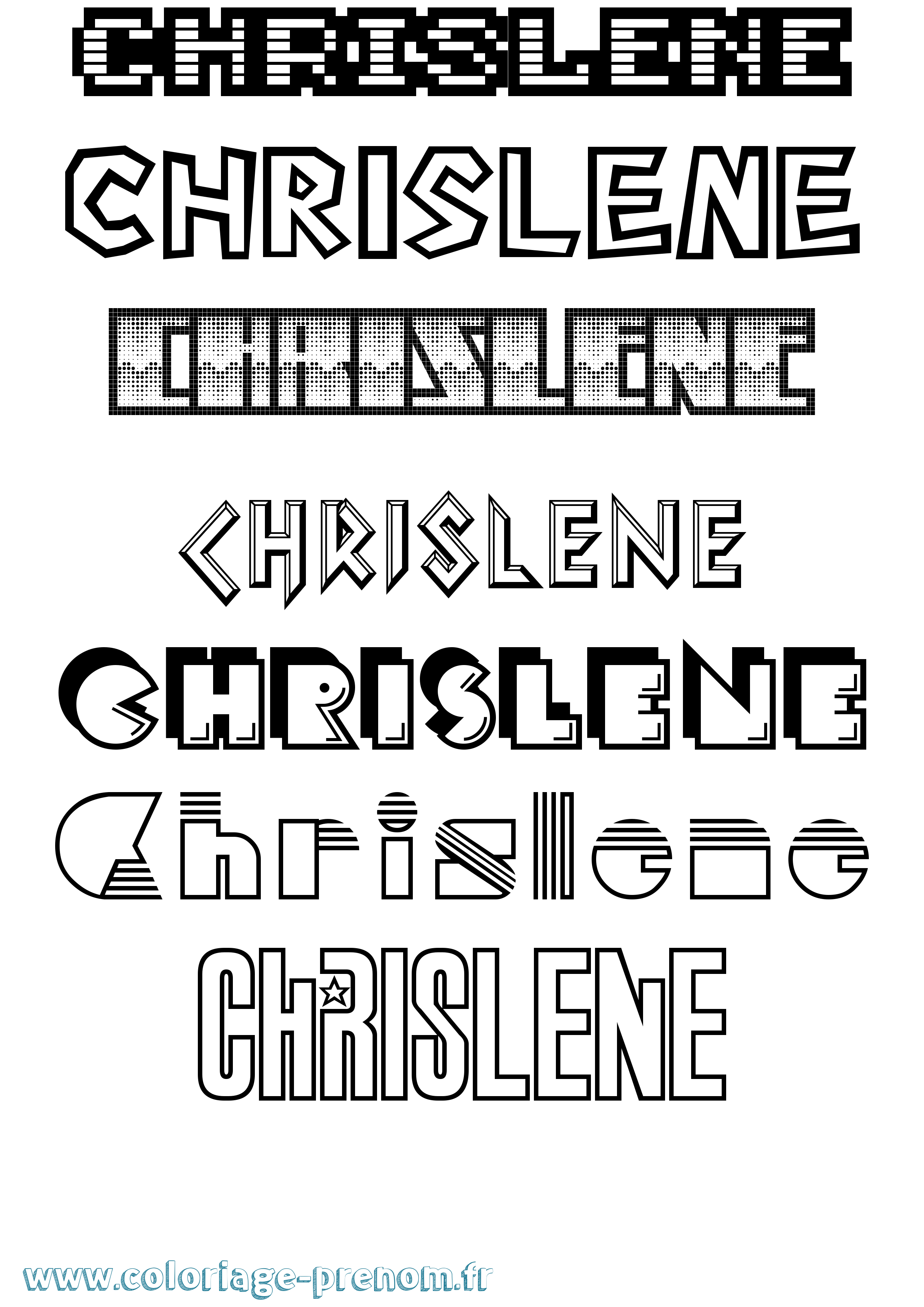 Coloriage Chrislene Jeux Vidéos Coloriage prénom Chrislene Jeux Vidéos