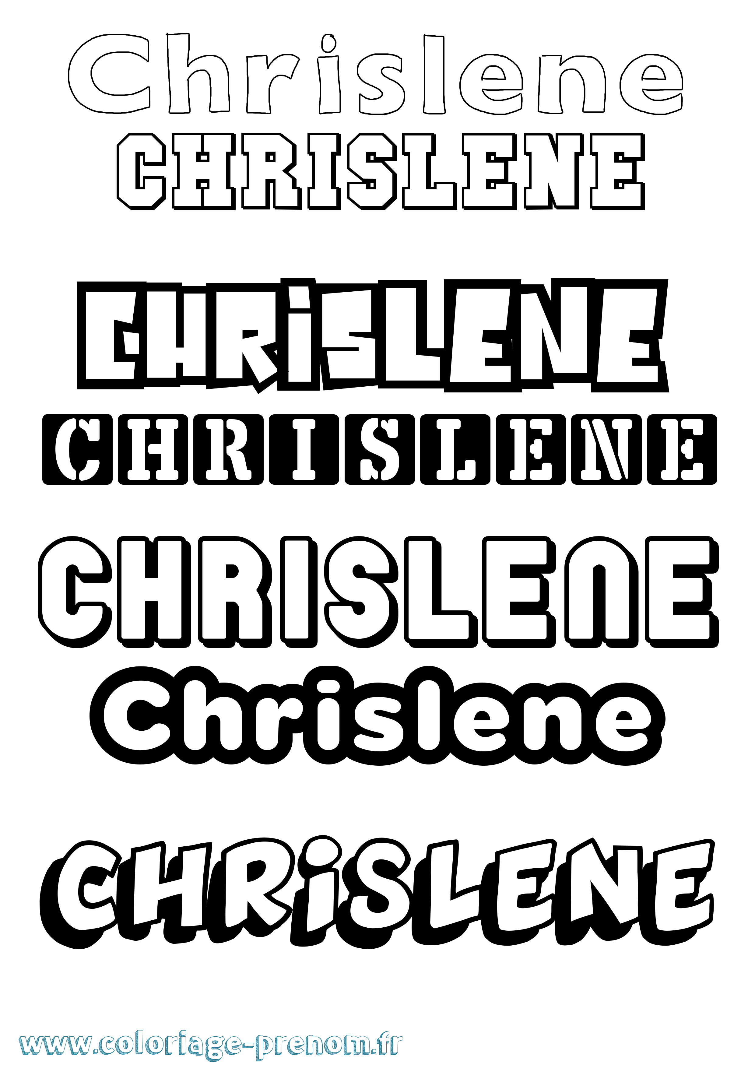 Coloriage Chrislene Simple Coloriage prénom Chrislene Simple