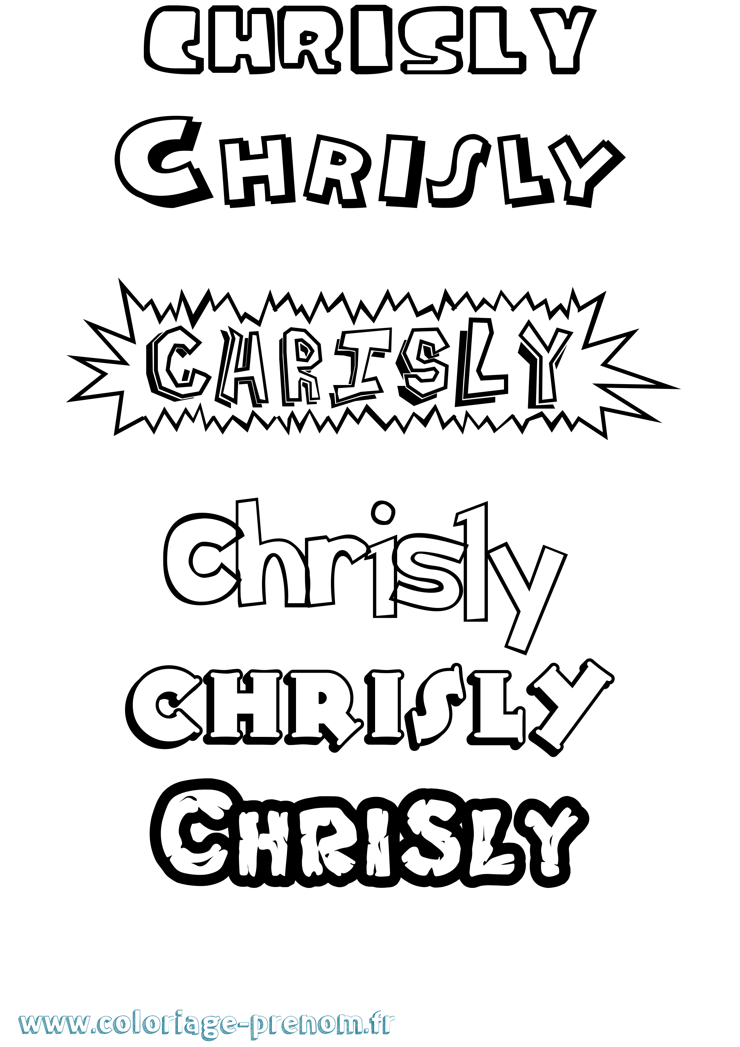Coloriage Chrisly Dessin Animé Coloriage prénom Chrisly Dessin Animé
