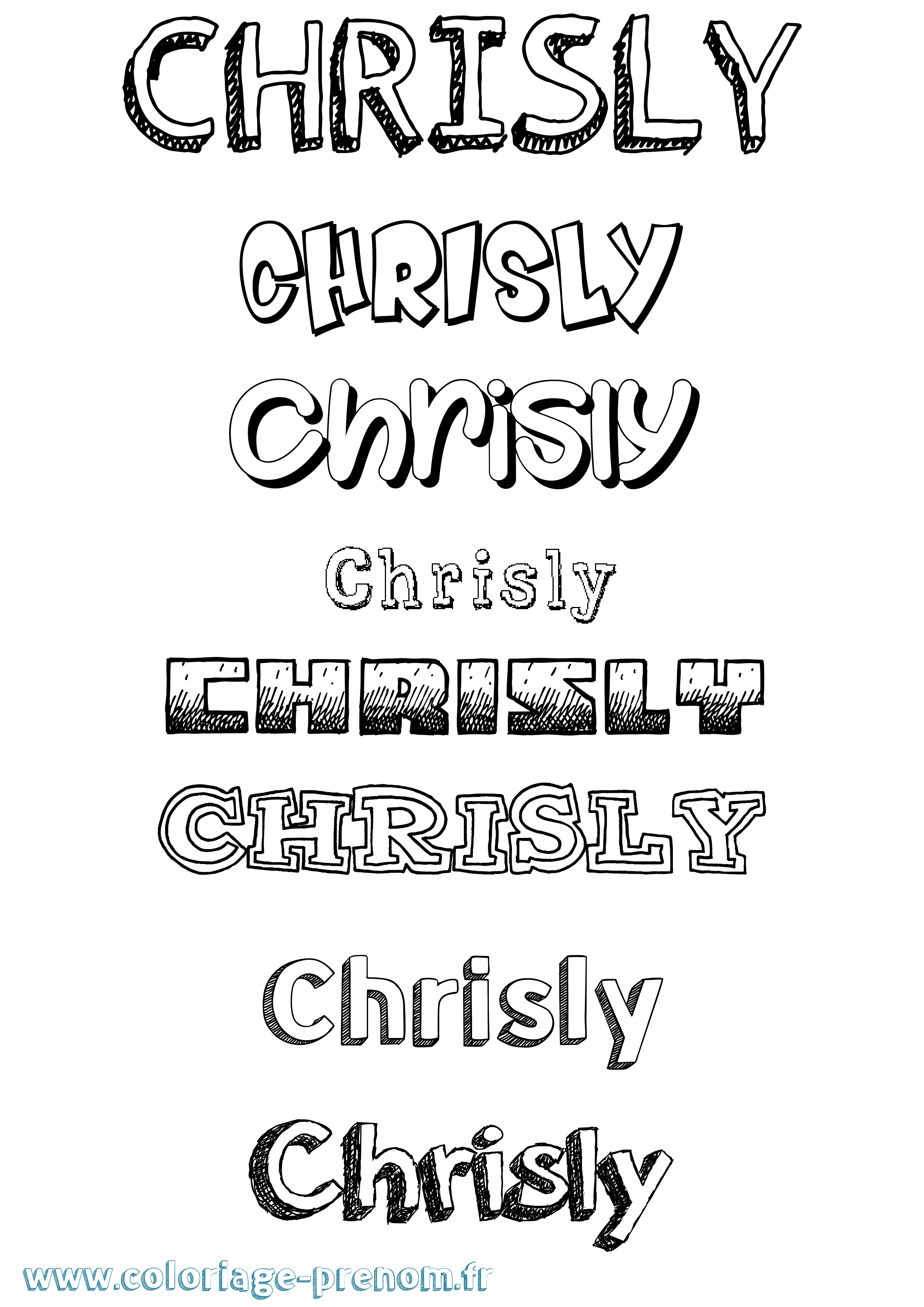 Coloriage Chrisly Dessiné Coloriage prénom Chrisly Dessiné