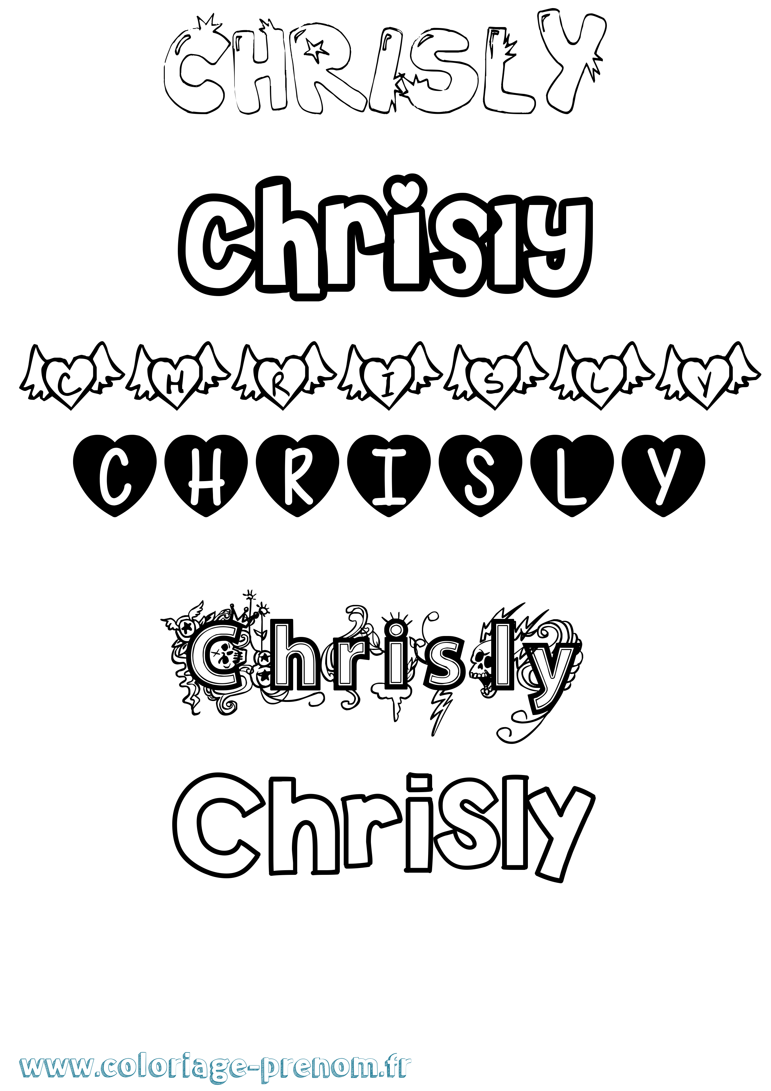 Coloriage Chrisly Girly Coloriage prénom Chrisly Girly