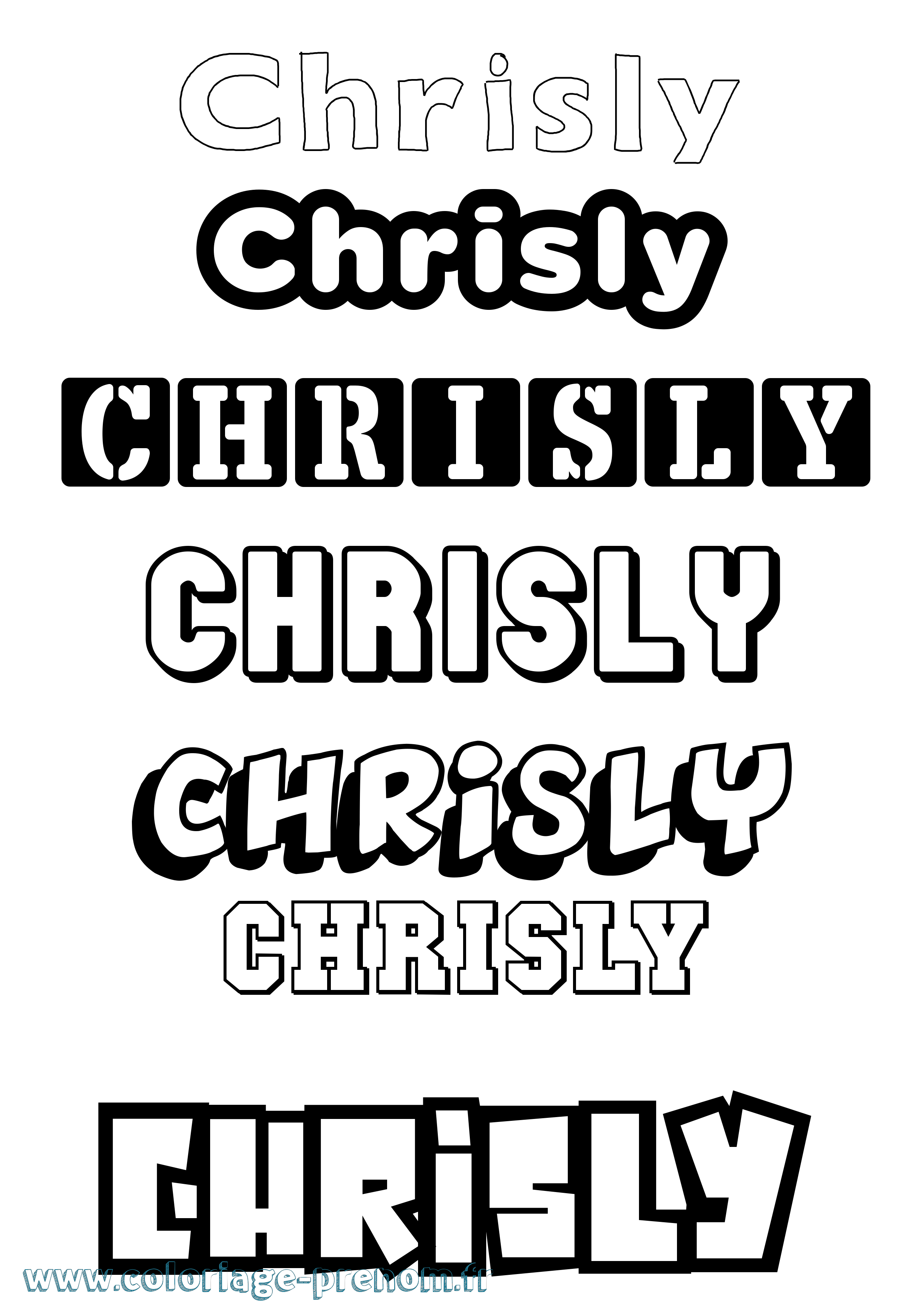Coloriage Chrisly Simple Coloriage prénom Chrisly Simple