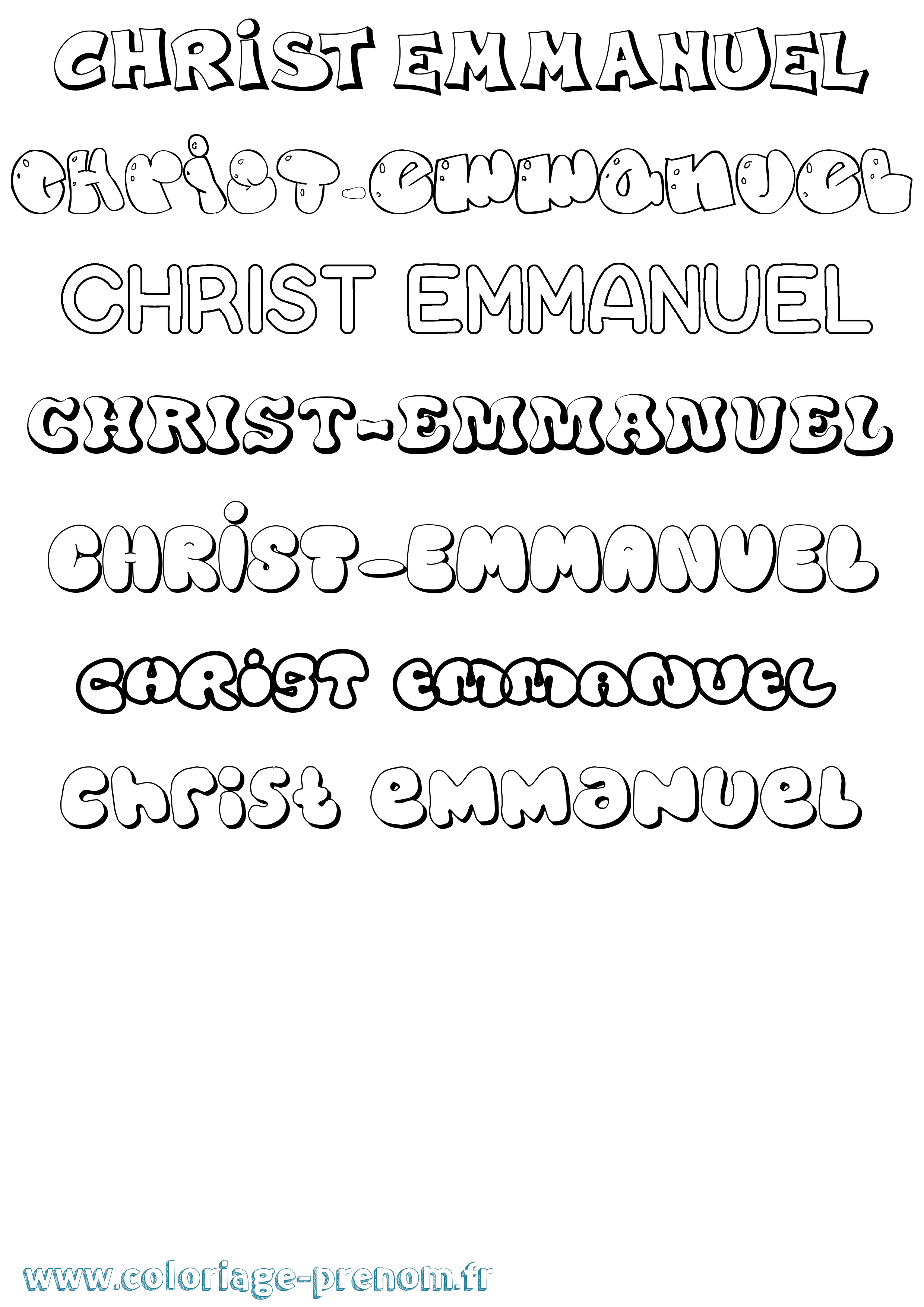 Coloriage Christ-Emmanuel Bubble Coloriage prénom Christ-Emmanuel Bubble